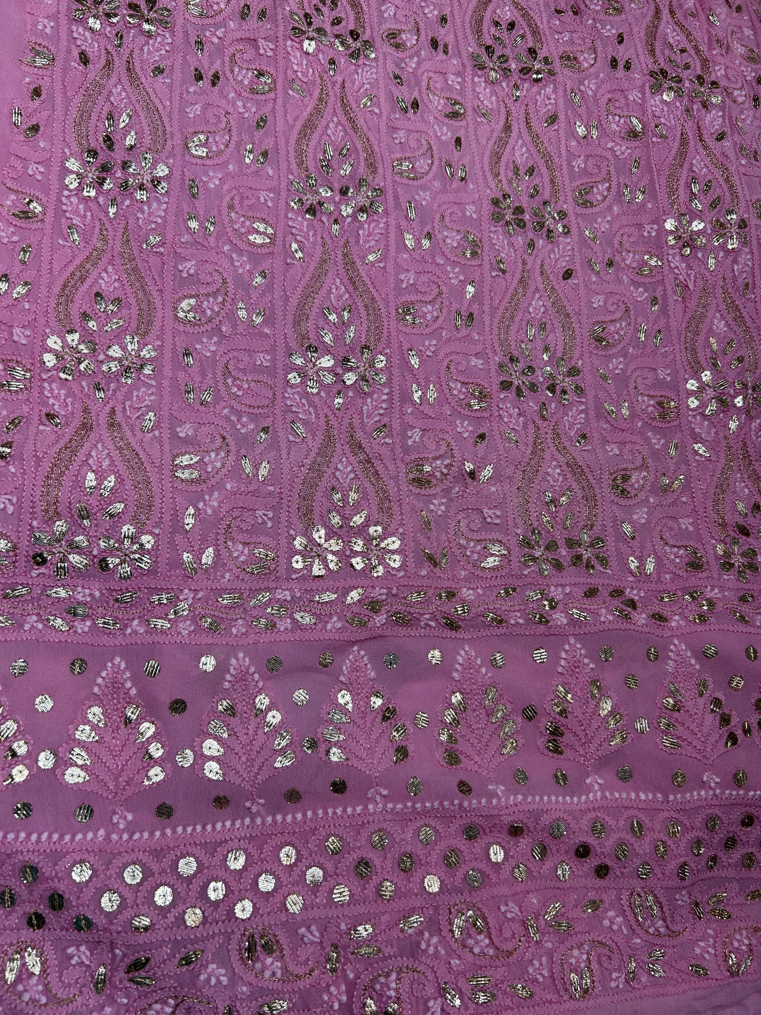 Chikankari Gota Salwar Suit in baby purple