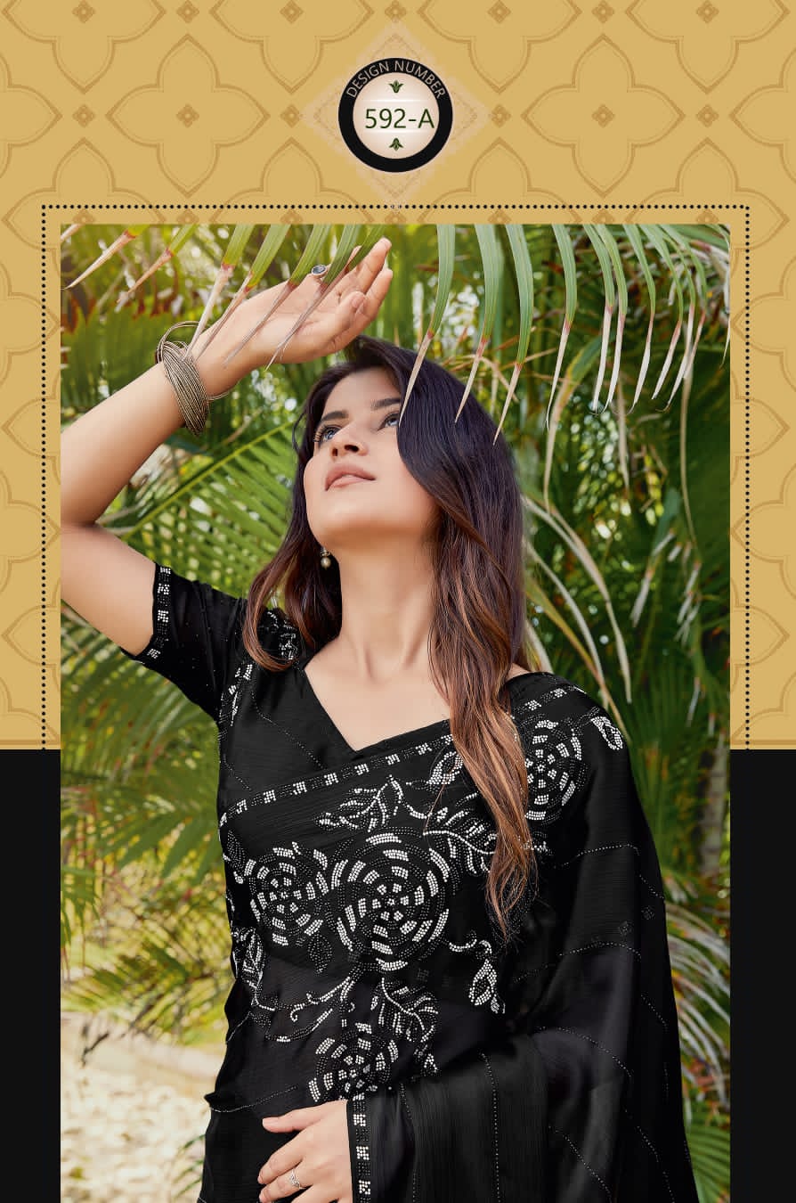 Satin Silk Saree (Black)
