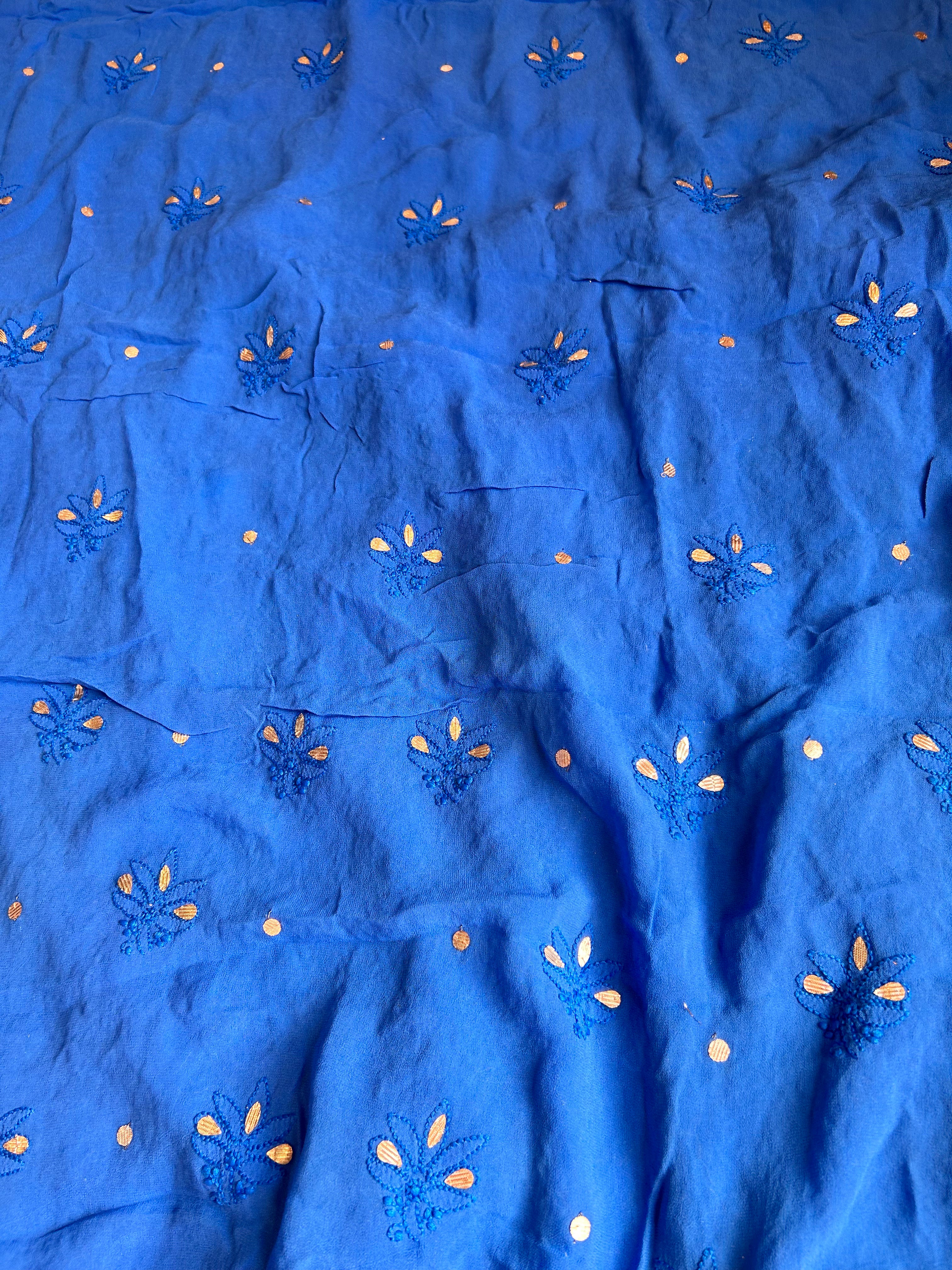 Blue Chikankari Mukaish Work Salwar Suit