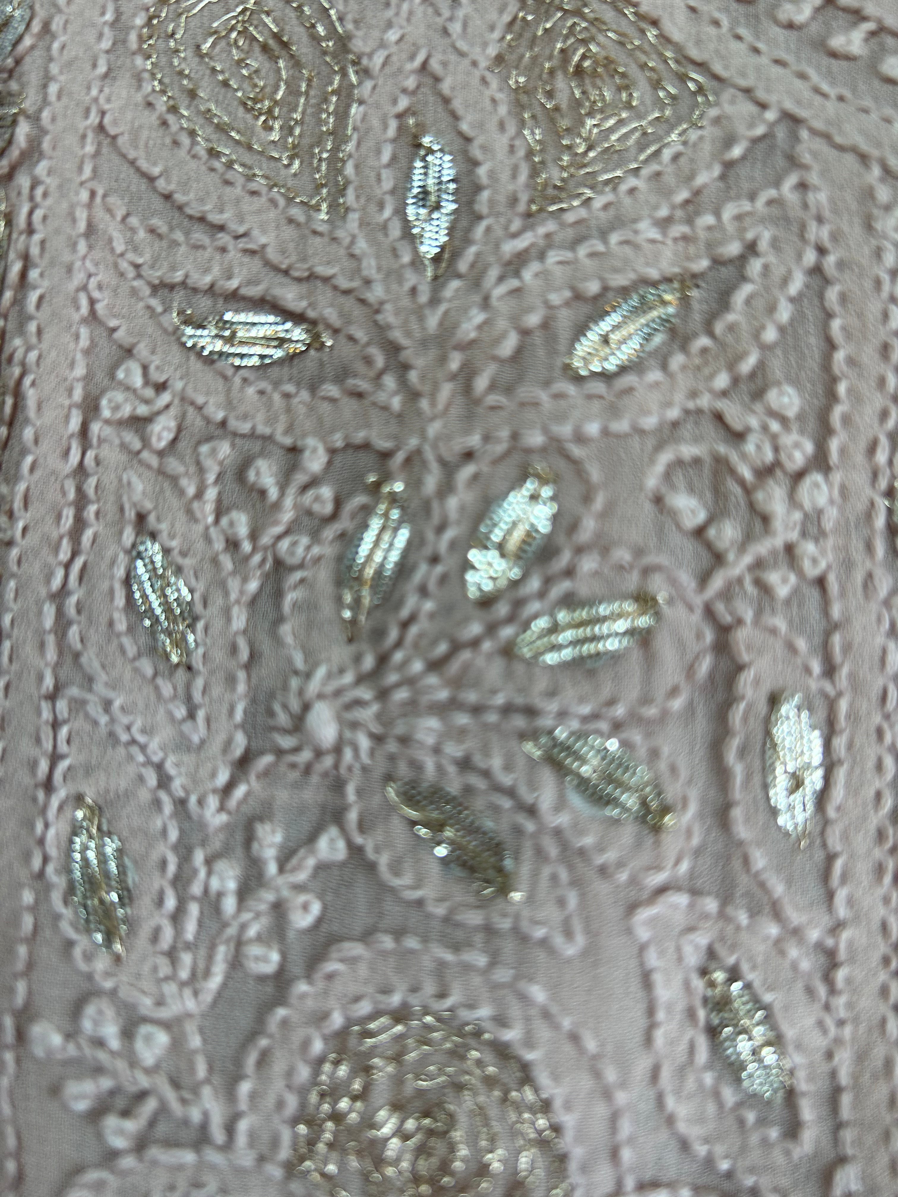 Chikankari Gota Salwar Suit in light brown