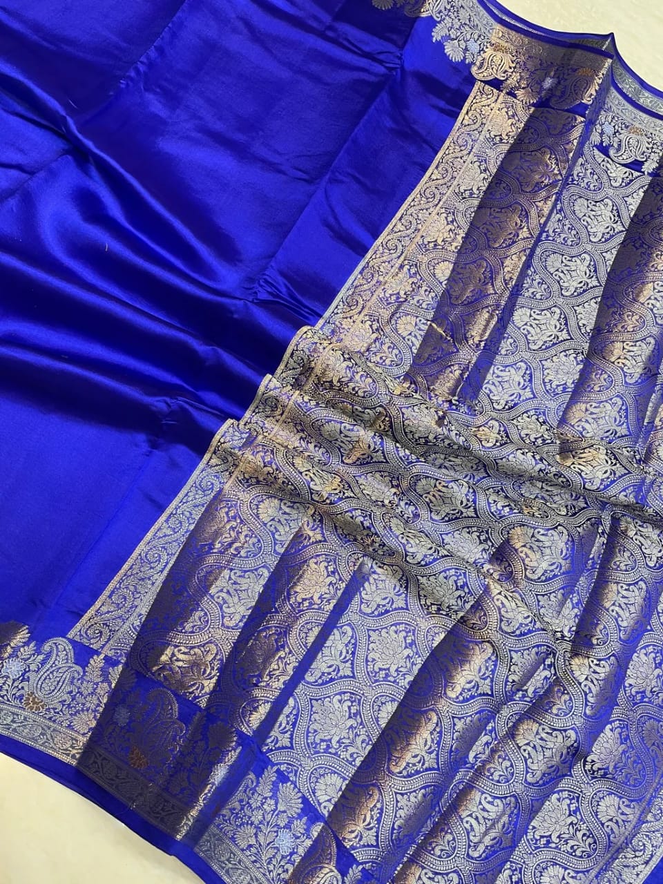 Royal Blue Banarasi Soft Silk Designer Saree