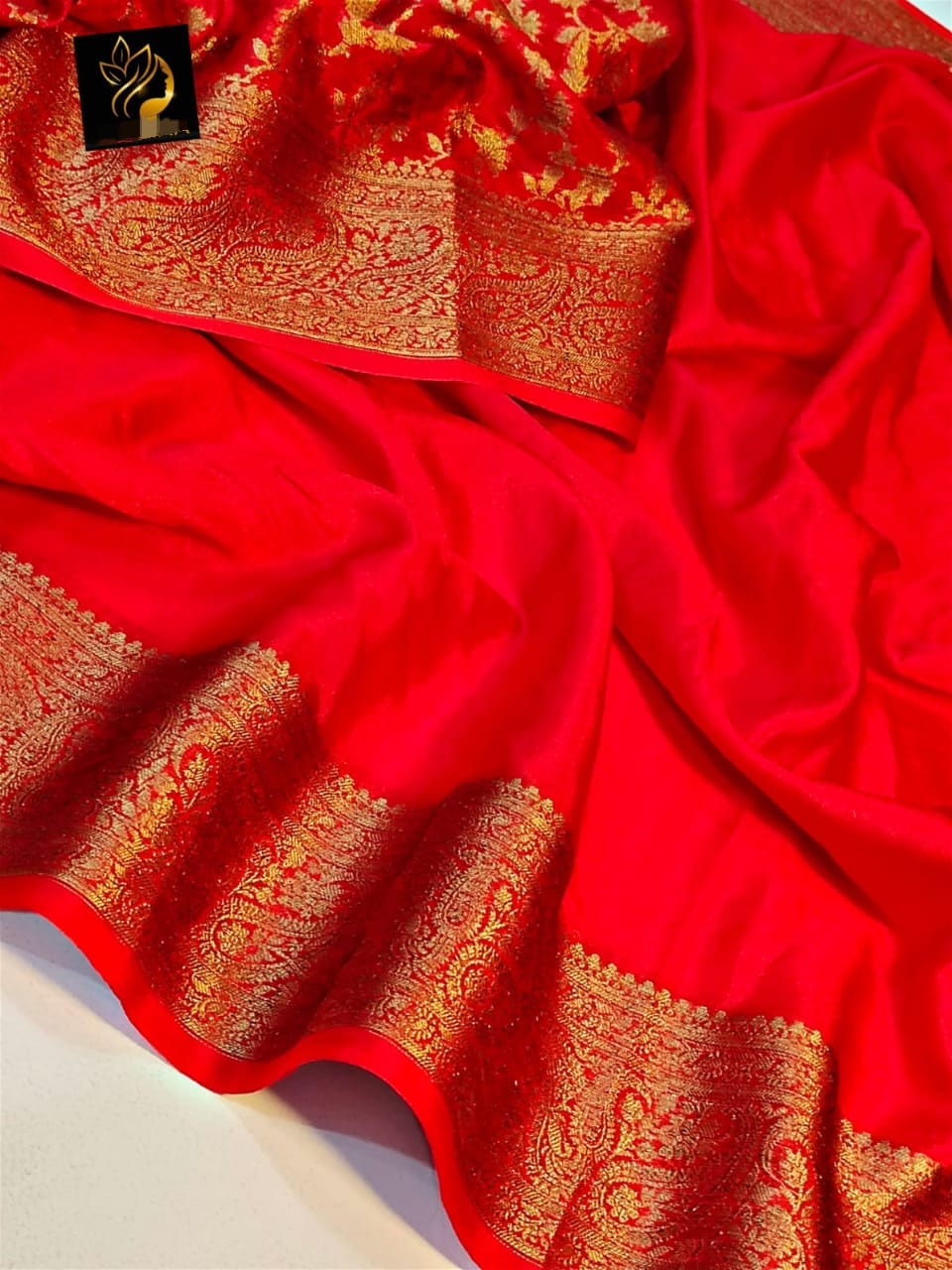 Gorgeous Red Banarasi Soft Silk Saree