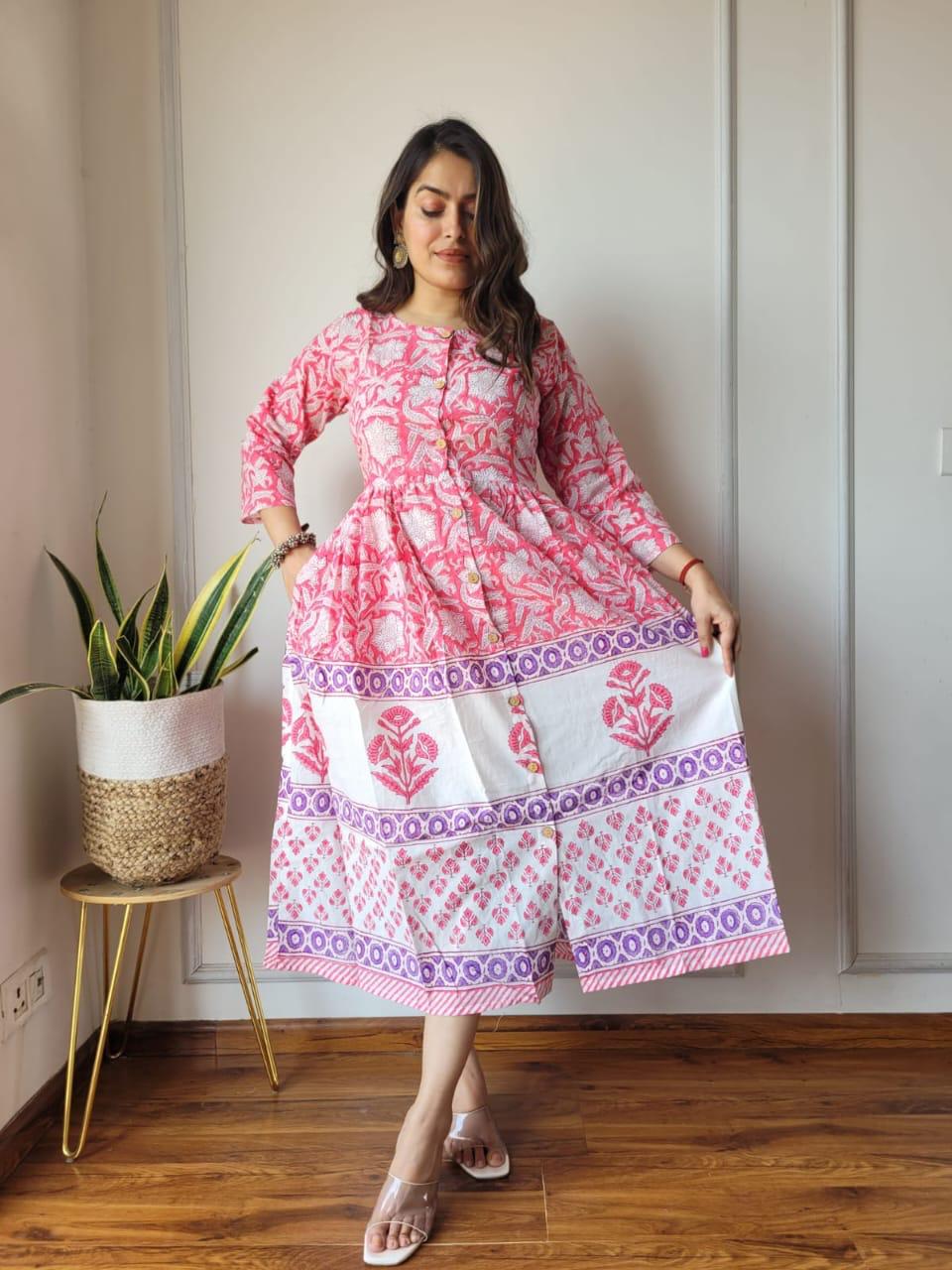 Pink Blush Cotton Summer Long Dress