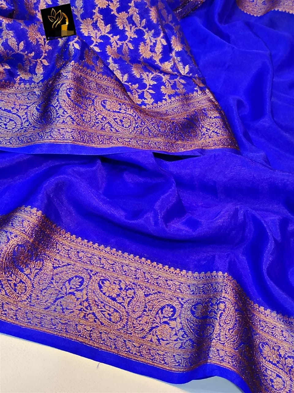 Gorgeous Blue Banarasi Soft Silk Saree