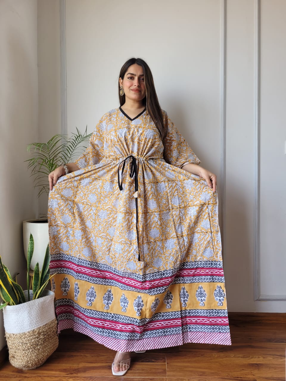 Cream Color Cotton Kaftan