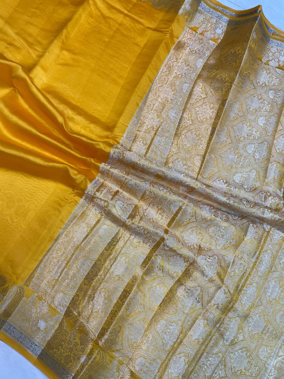 Royal Yellow Banarasi Soft Silk Designer Saree