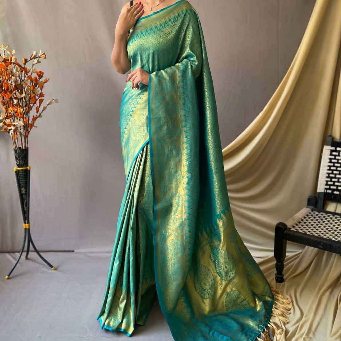 Sea Green Kanjivaram Saree