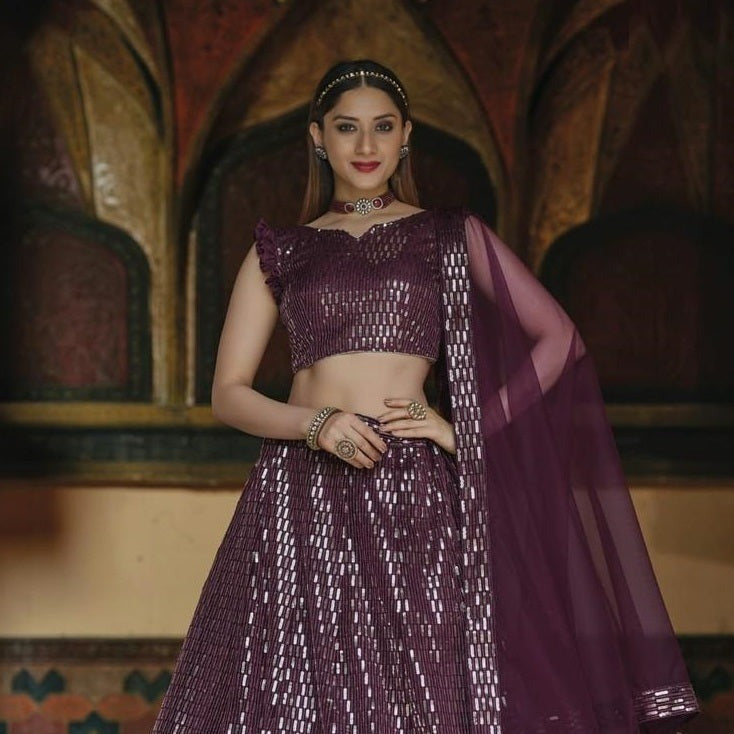 Wine net lehenga