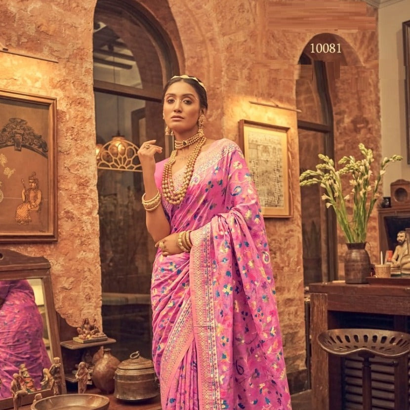 Pink Kashmiri Saree
