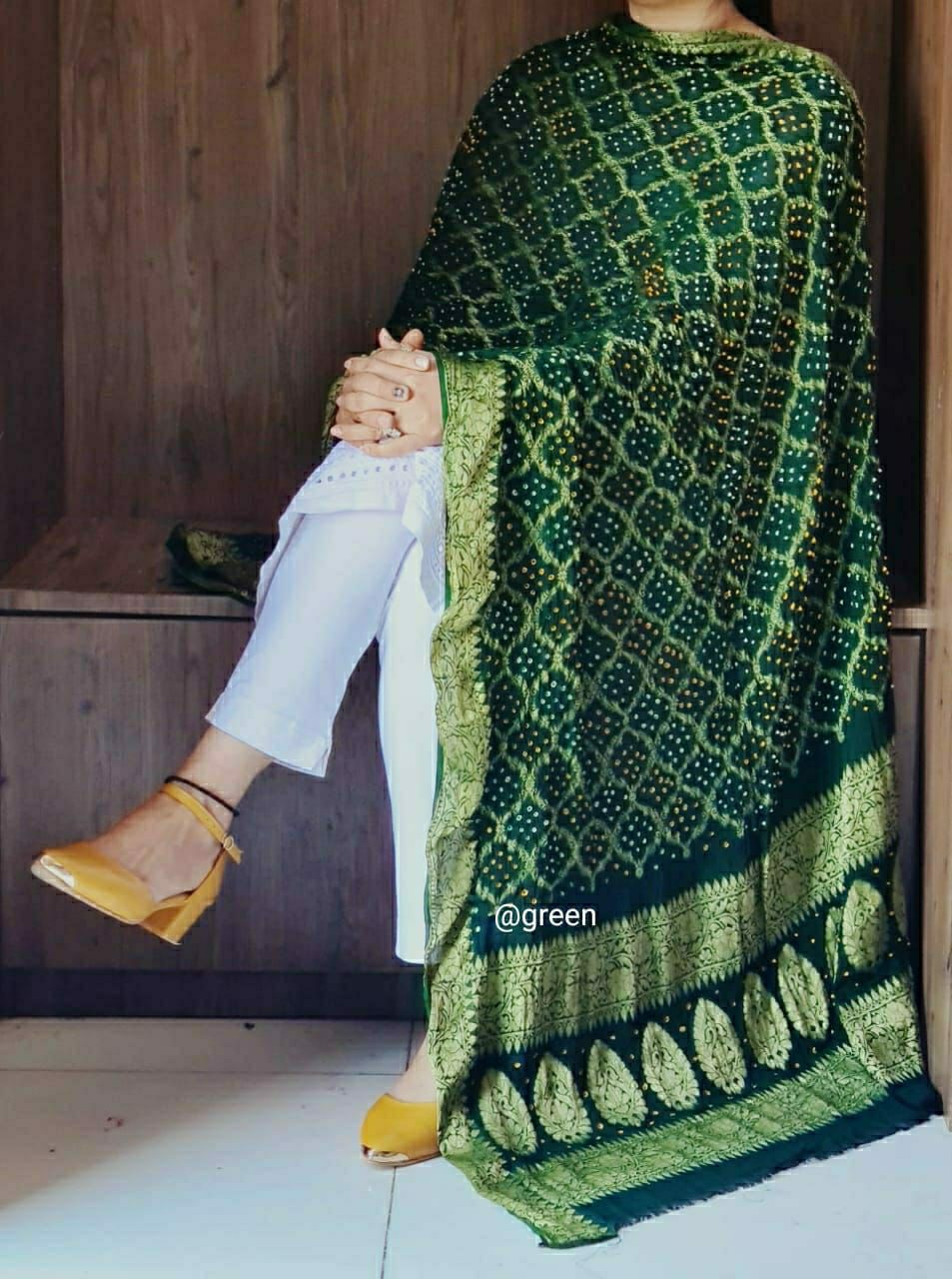 Banarasi Ghatchola Dupatta Dark Green,Shop Banarasi Ghatchola Dupatta Online,Buy Banarasi Dupatta At Best Rate