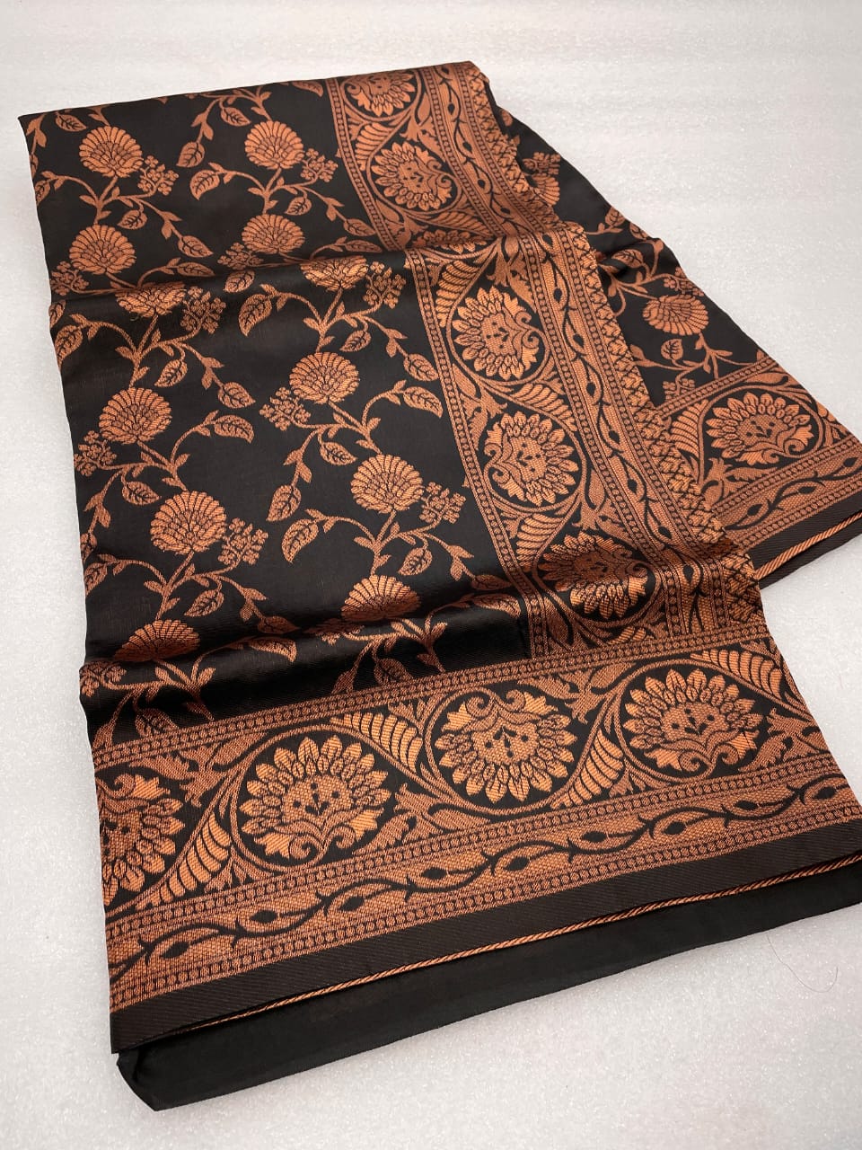 Black Banarasi Soft Silk Saree With Blouse