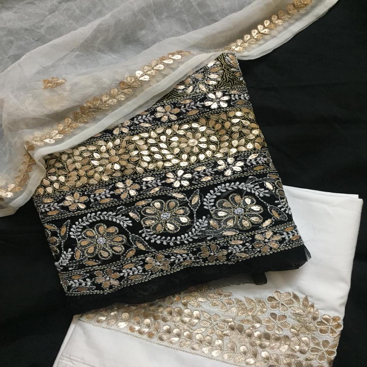 Black Chikankari Gota Work Salwar Suits - jhakhas.com