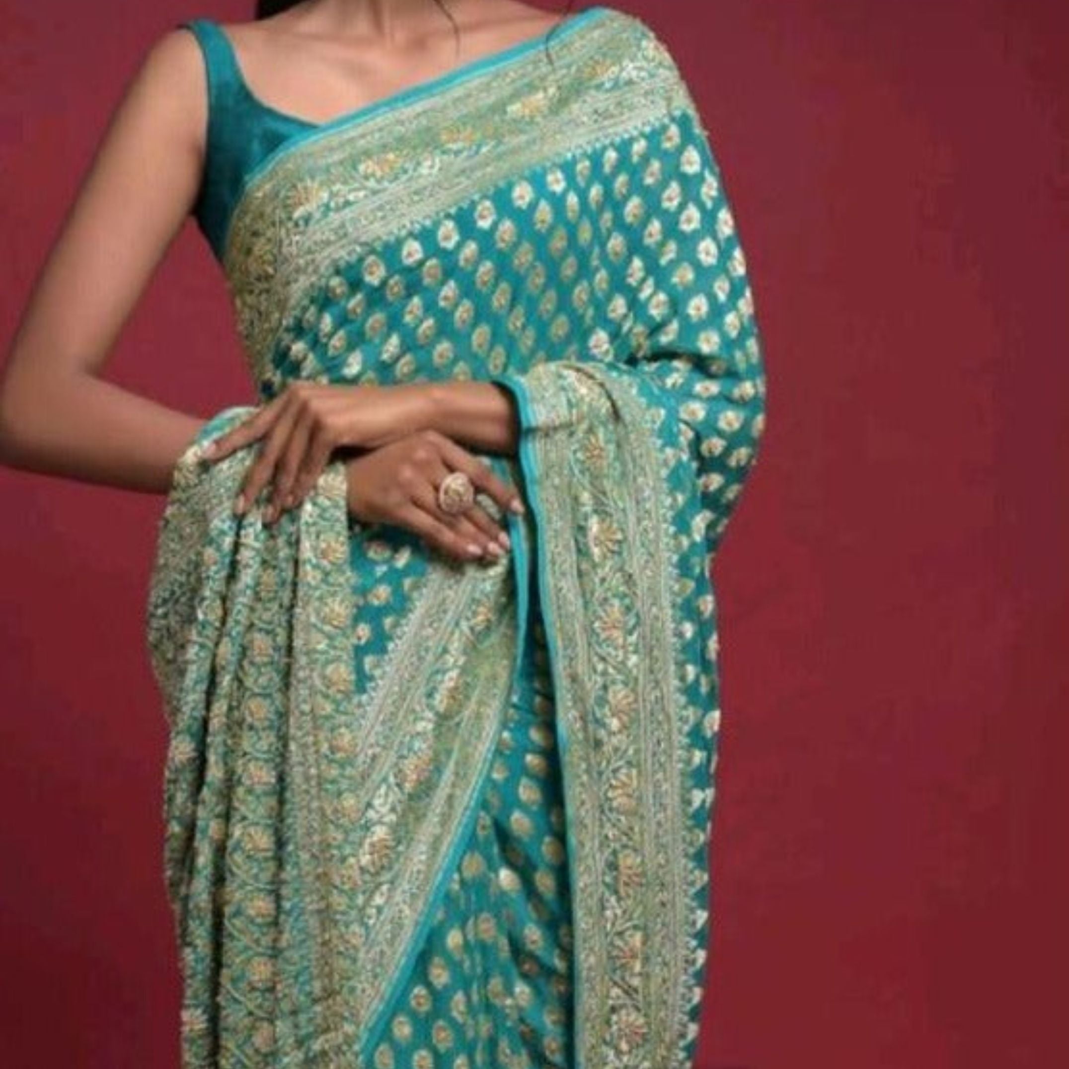 Sea Green Reception Banarasi Fancy Saree online