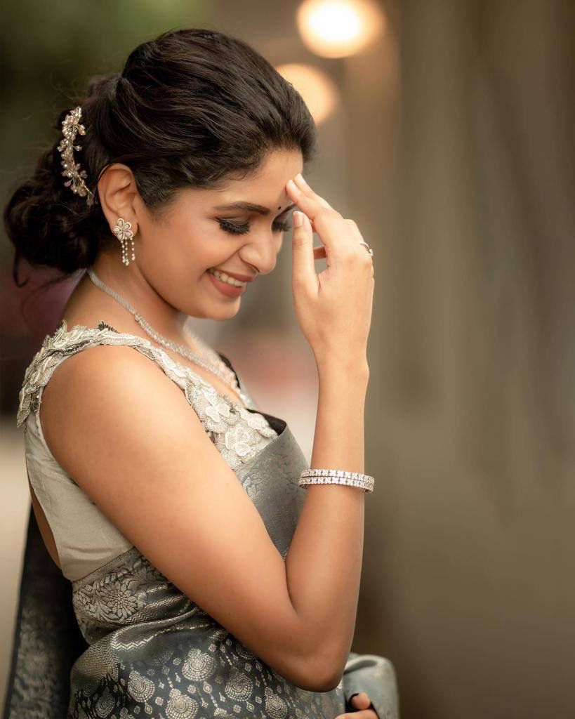 Grey Banarasi Soft Silk Saree With Blouse
