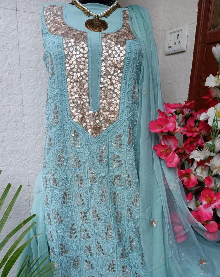 Heavy chikankari suits sale