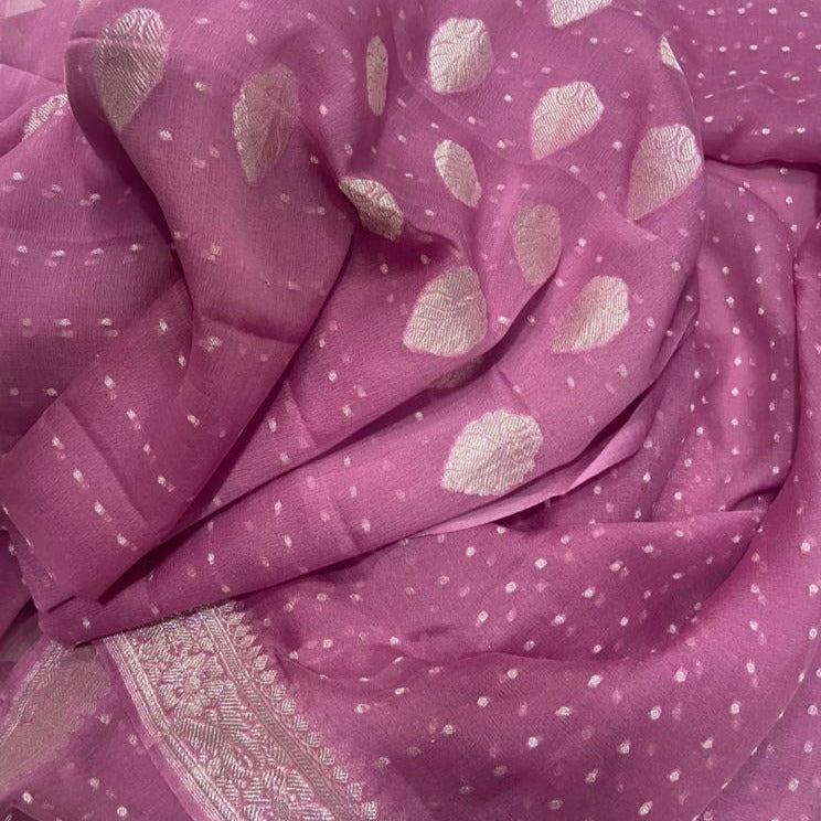 Mauve Banarasi Khaddi Salwar Suit - jhakhas.com