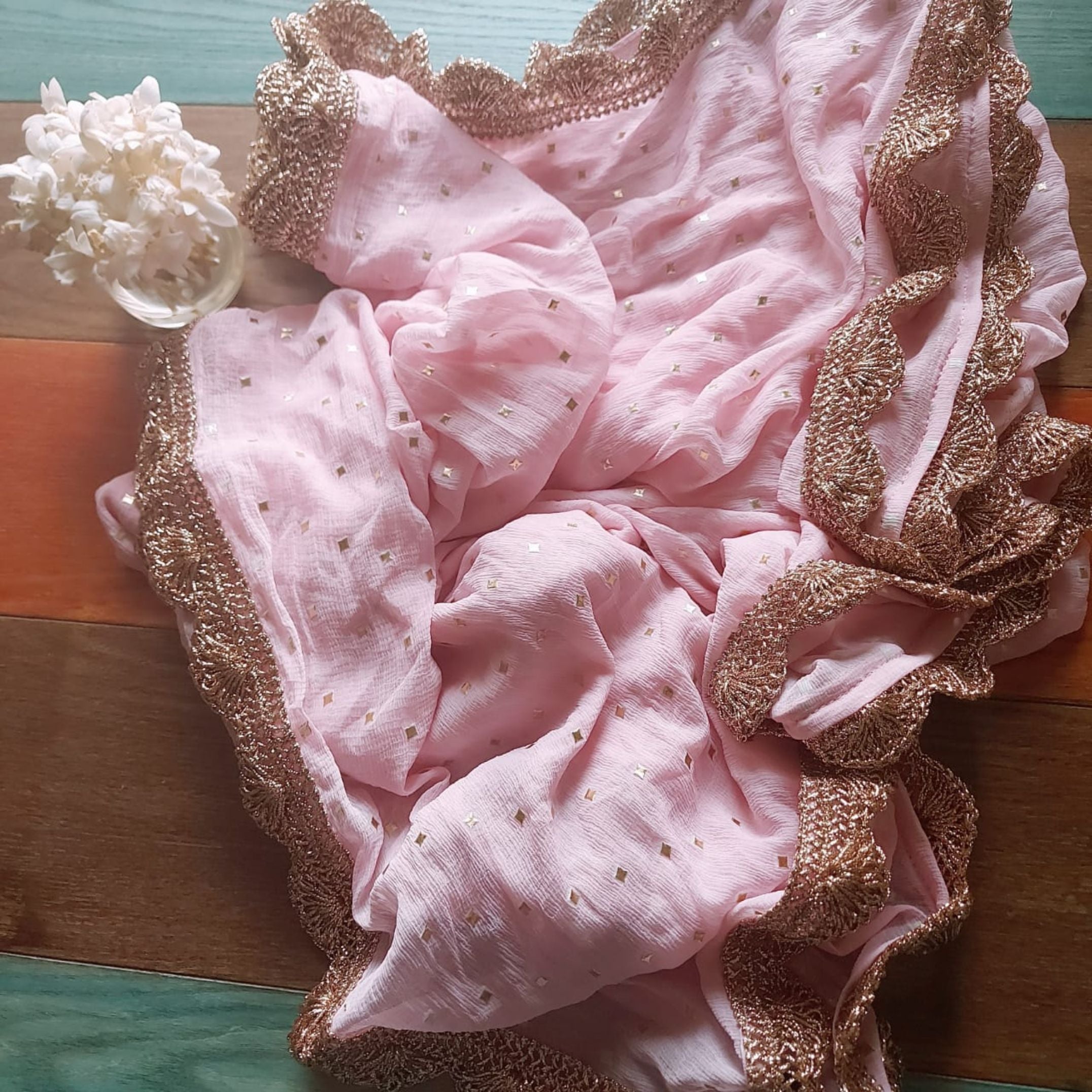 Designer Dupatta In Pink