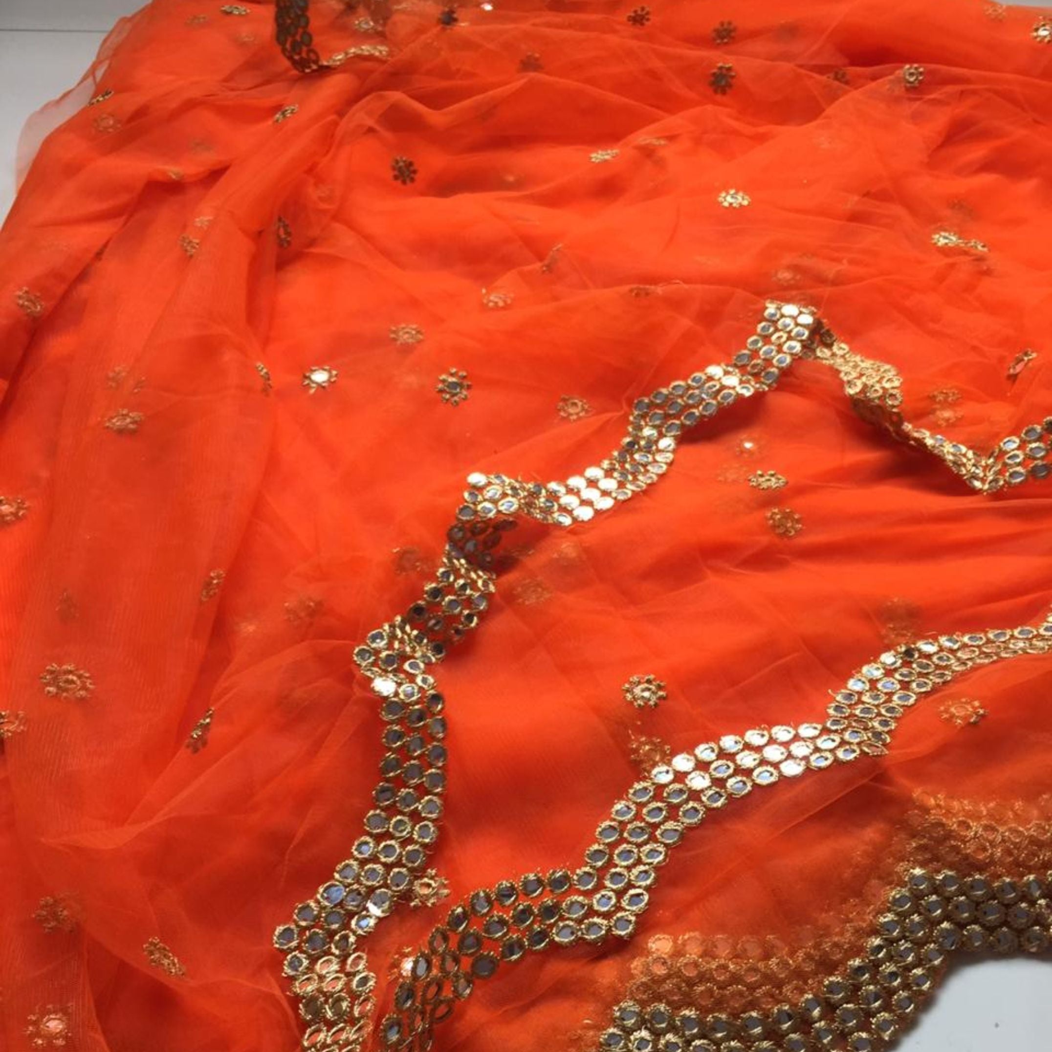 Designer Dupatta In Orange