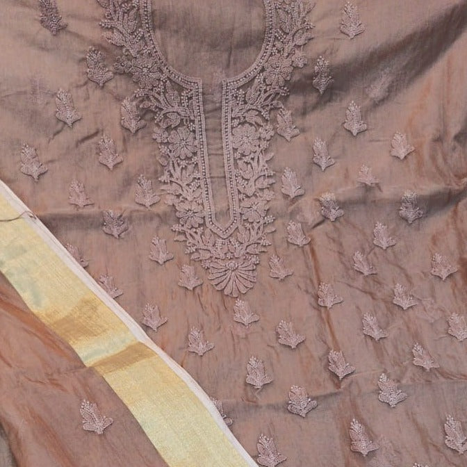 Shop Pure cotton Brown Chikankari Salwar Suit,Sale On Organza Chikankari Suits,Jhakhas