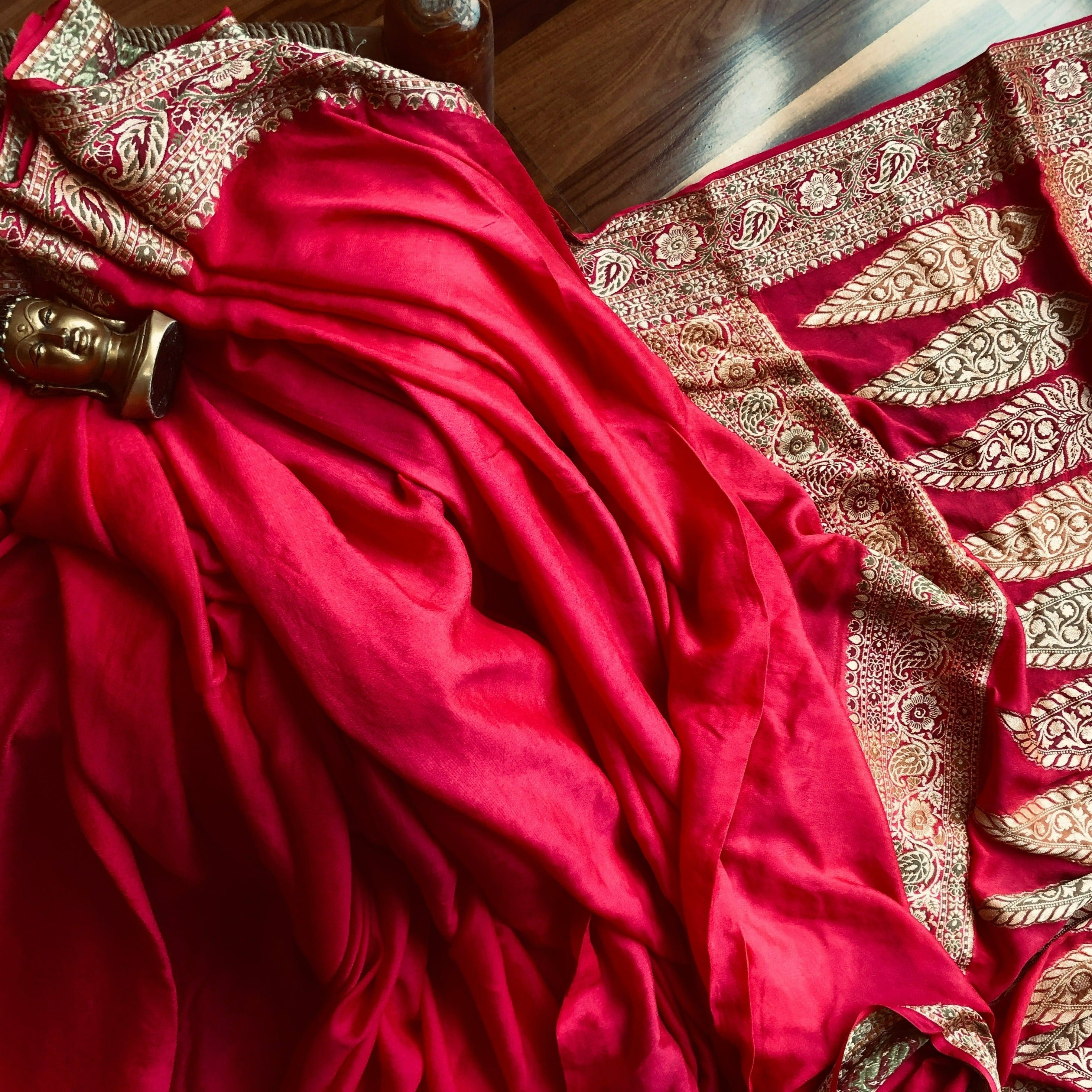 Karwachauth Pure Banarasi meenakari saree - jhakhas.com