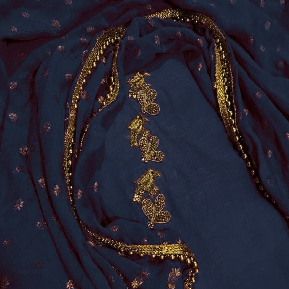 blue punjabi dress Navy Blue Color Punjabi Dress For Lohri Function