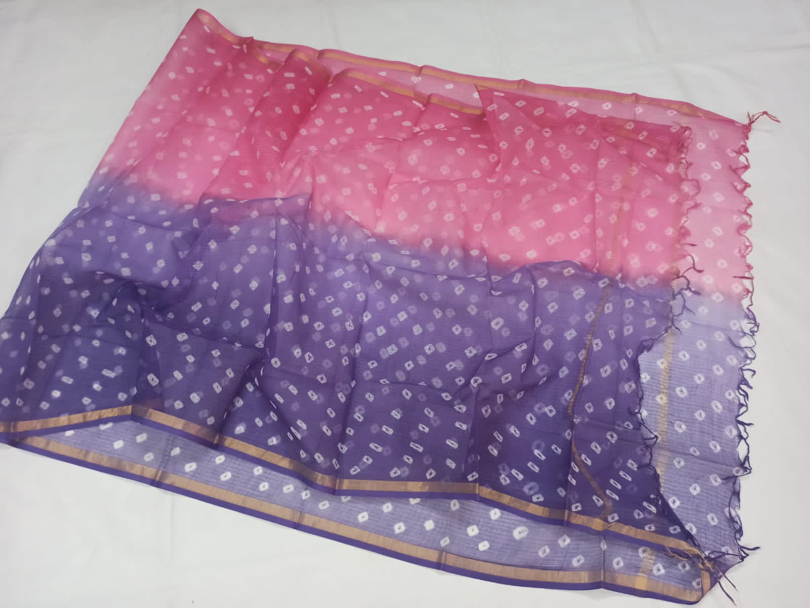 Kota Doria Hand Bandhej Dupatta In Pink,Buy Kota Hand Bandhej Dupatta,Shop Kota Dupatta