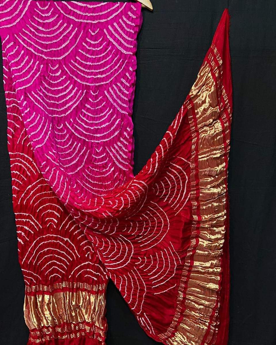 Pink Pure Gajji Silk Dupatta