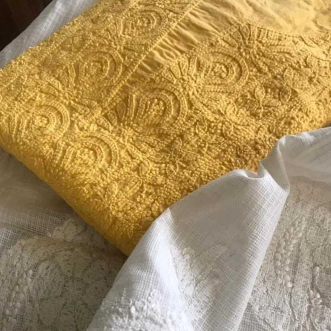 Pure Cotton kurta piece with Kota dupatta in YEllow and white - jhakhas.com