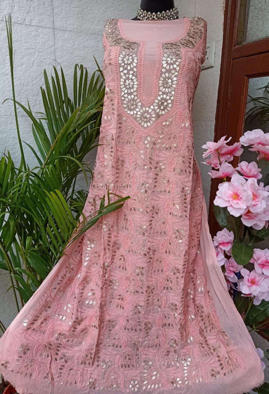 Party wear chikankari suits hot sale online