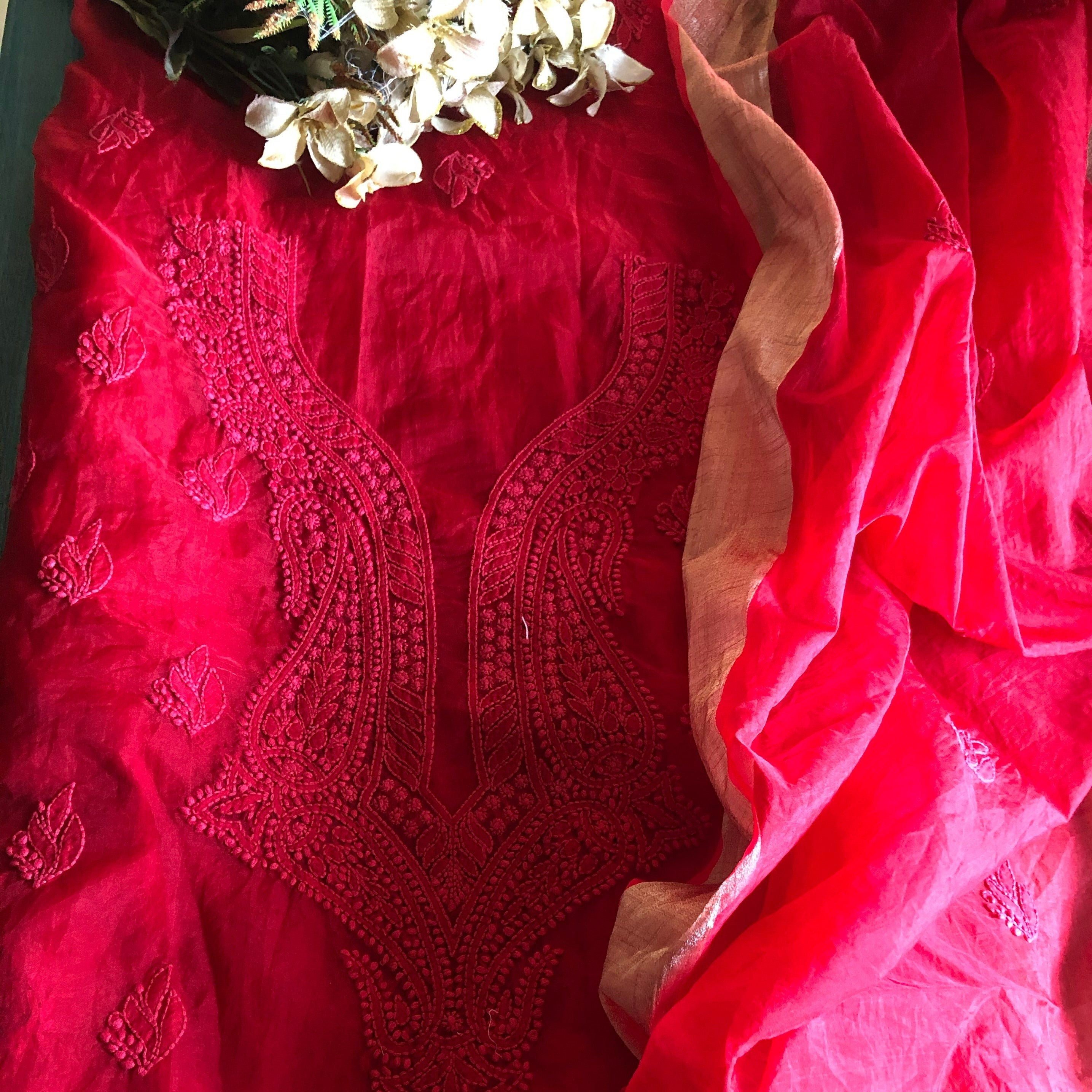 Buy Now Organza Chikankari Salwar Suit In Mehroon,Fancy Chikankari Suits,Jhakhas