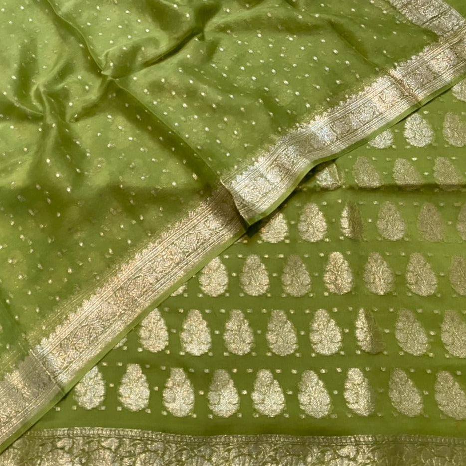 green banarasi khaddi suits