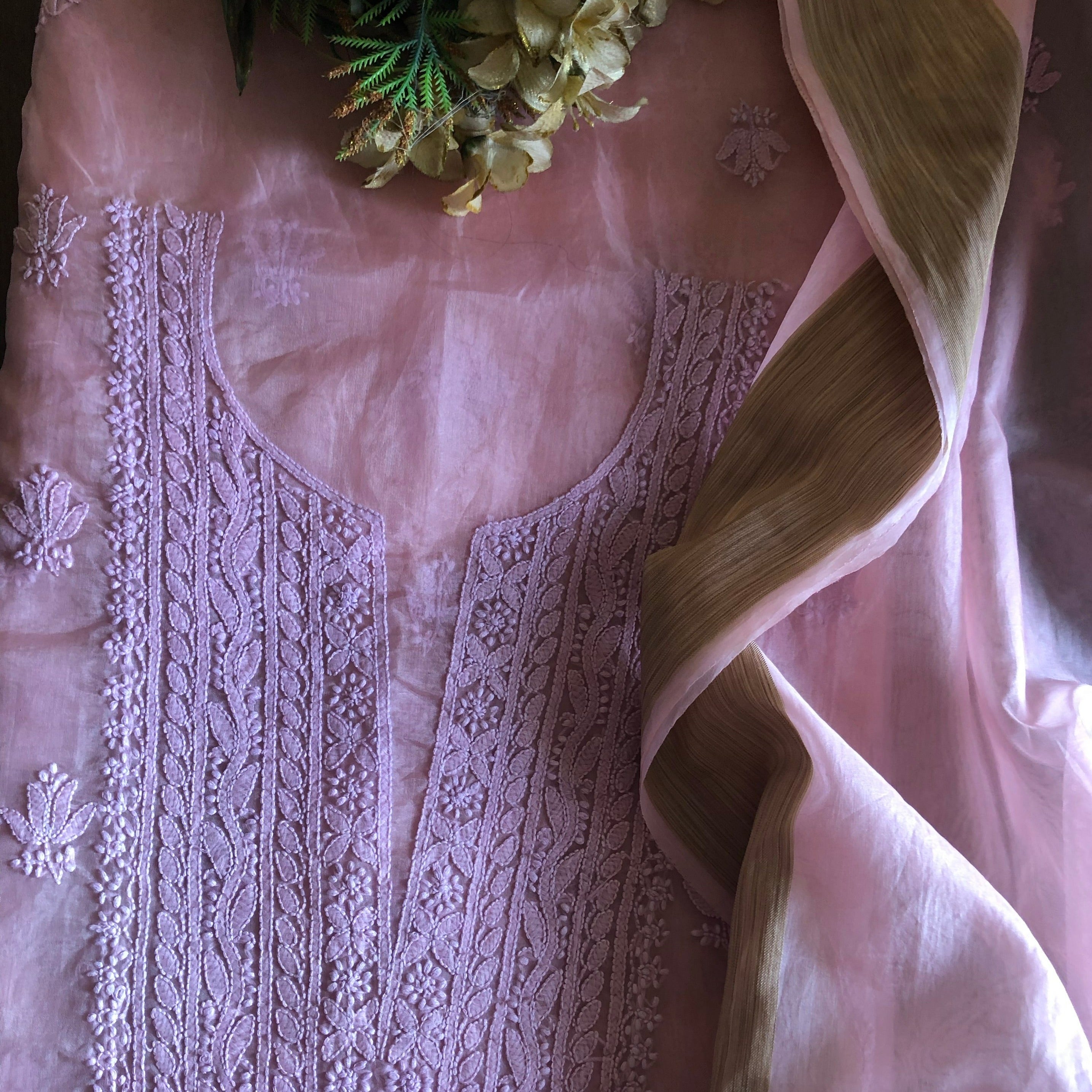 Shop Organza Chikankari Salwar Suit In Mavue,Sale On Chikankari Suits,Jhakhas