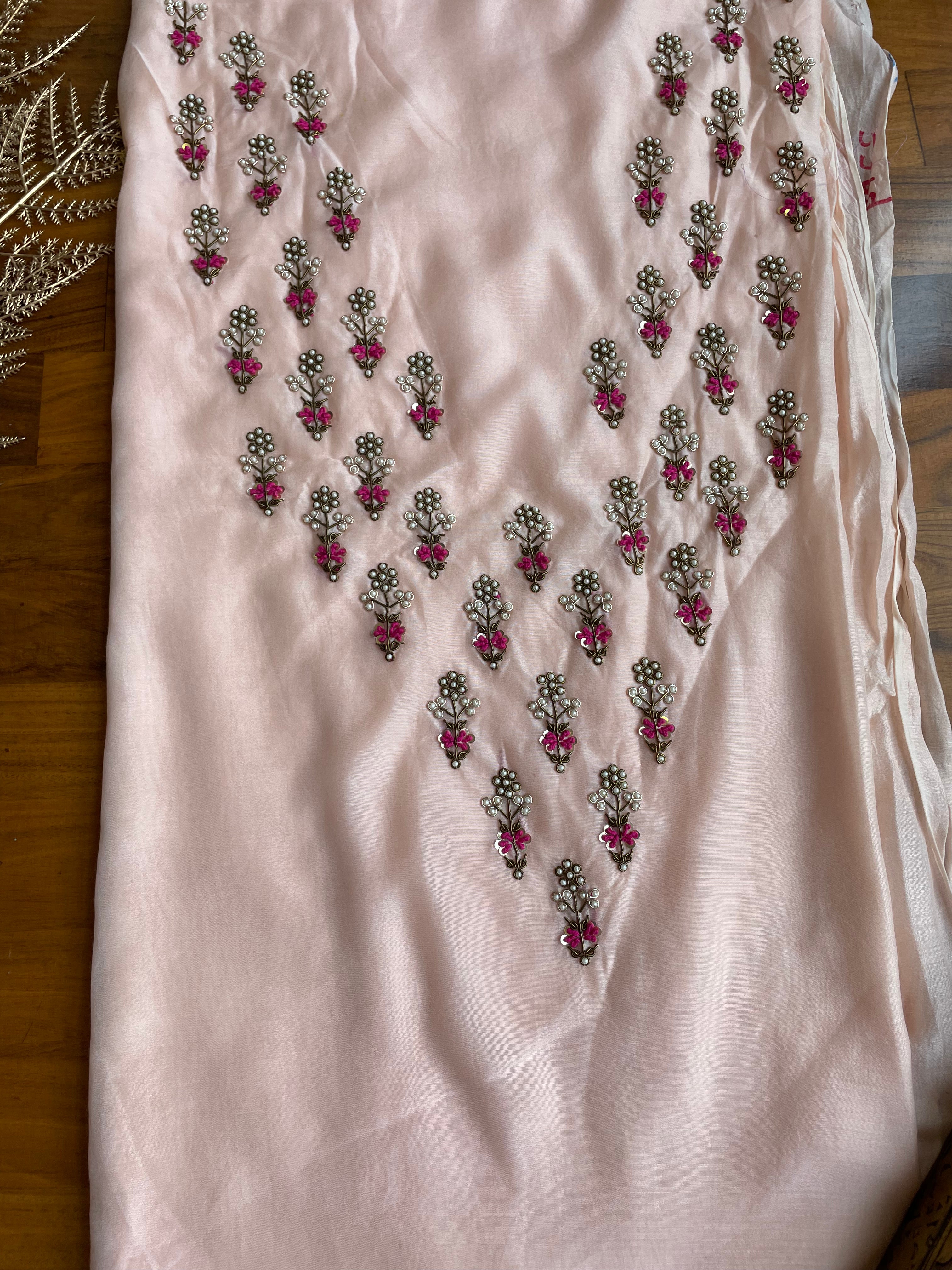 Peach Gota Patti Kurti