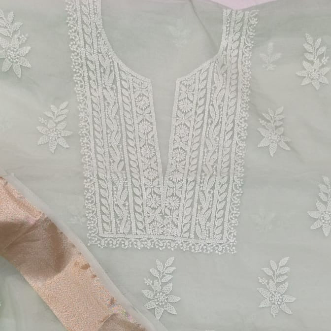 ice blue organza suit