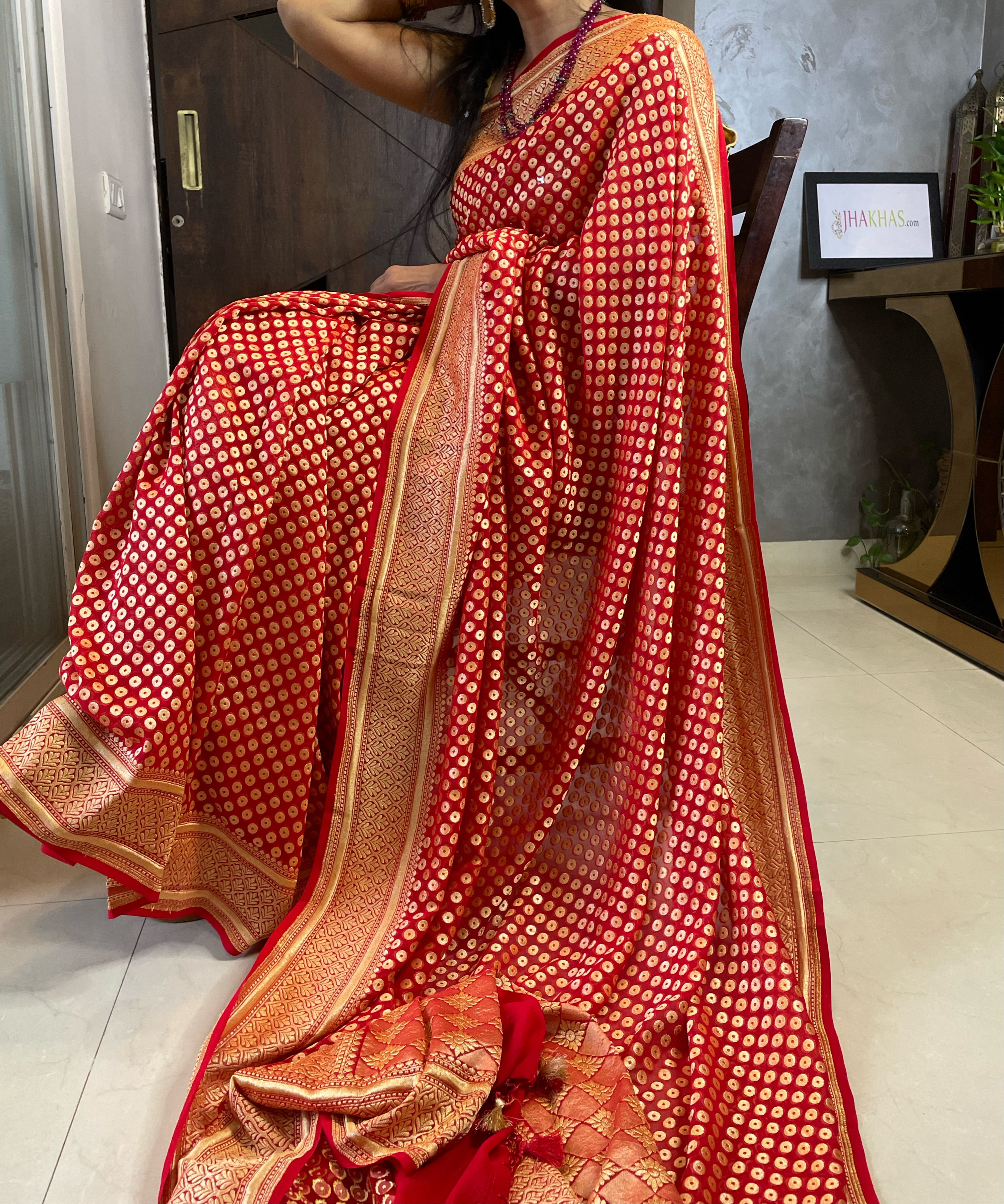 Royal Red Banarasi Fancy Georgette Saree