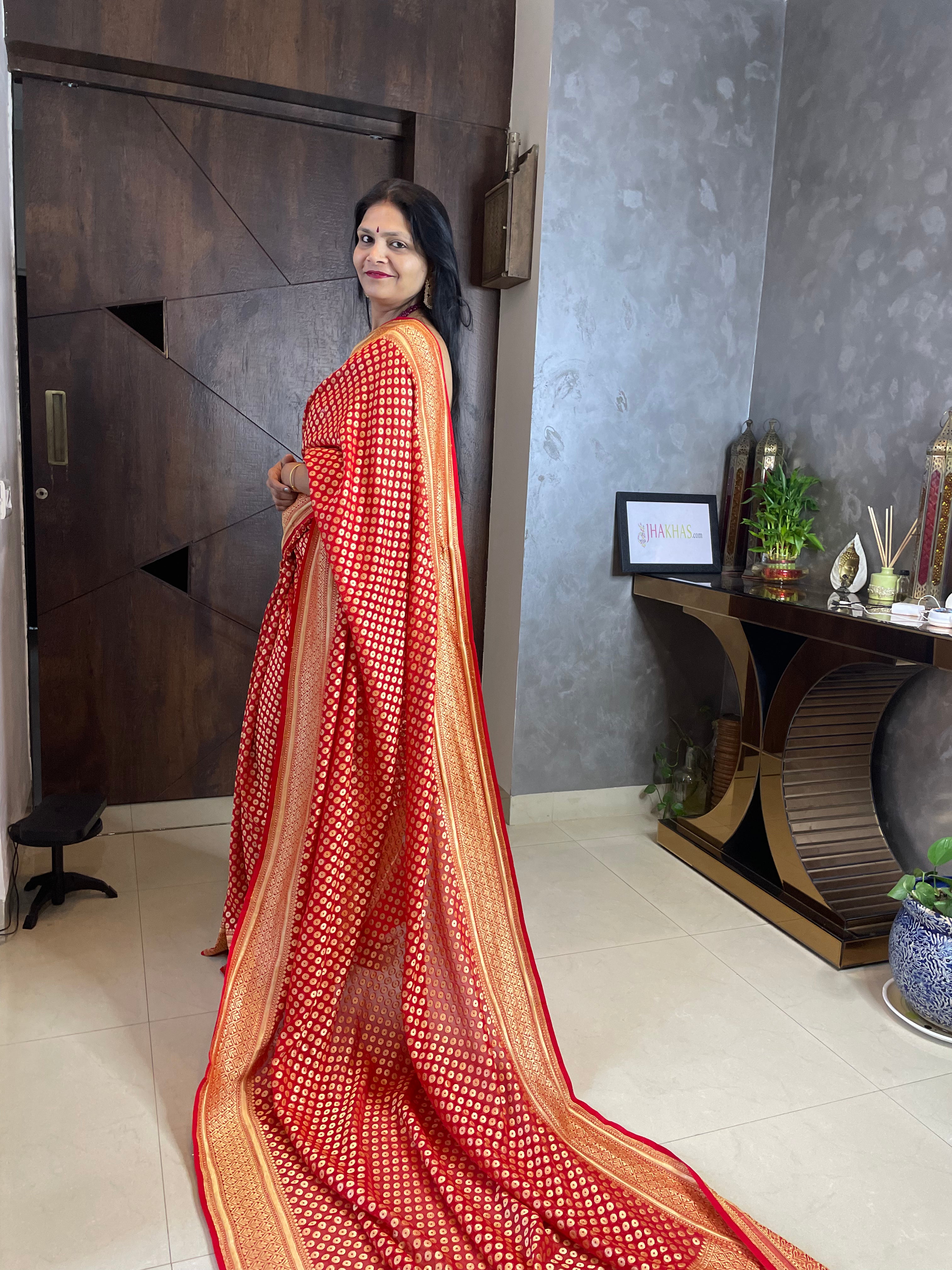 Royal Red Banarasi Fancy Georgette Saree