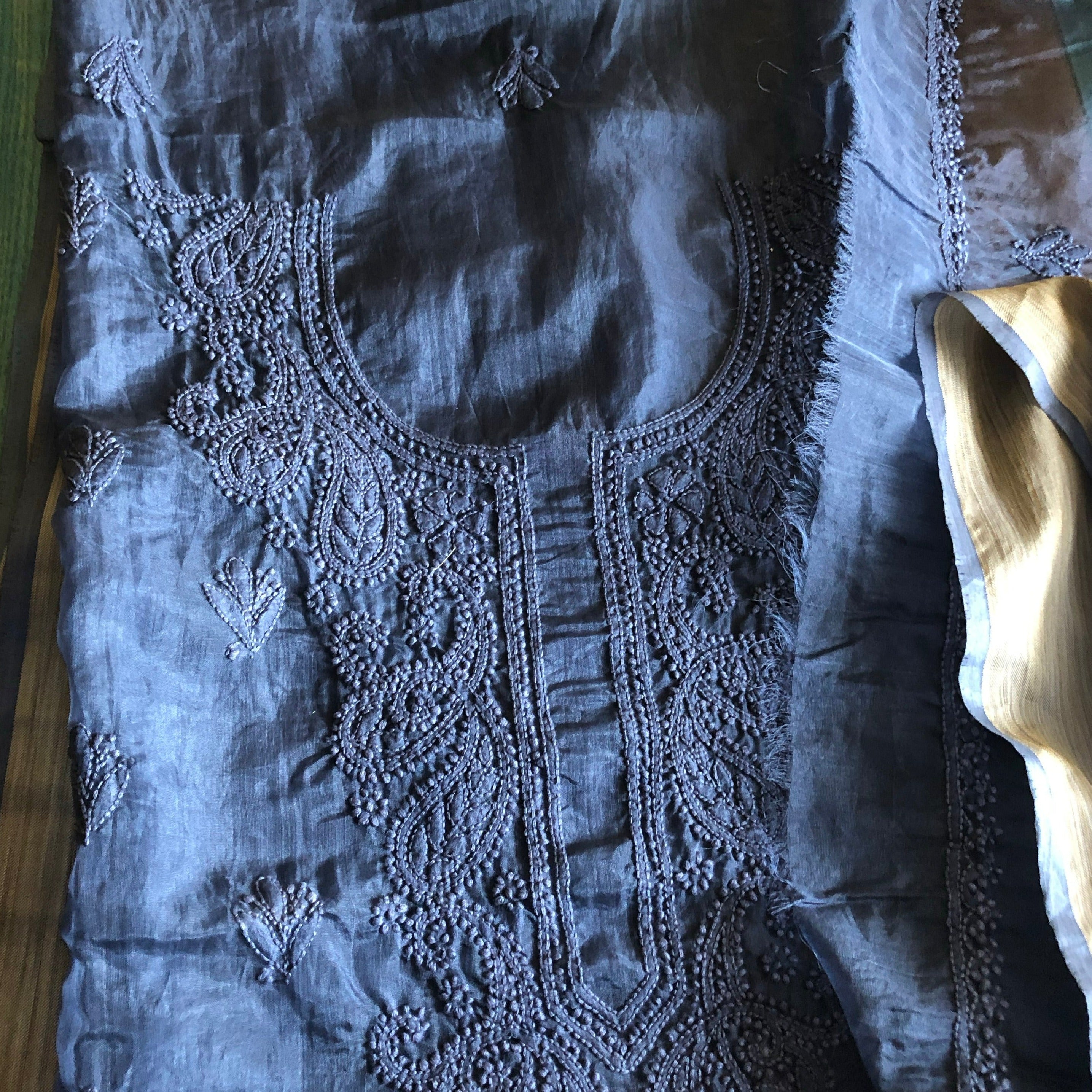 Buy Organza Chikankari Salwar Suit In Navy Blue,Designer Chikankari Suits On Sale,Jhakhas