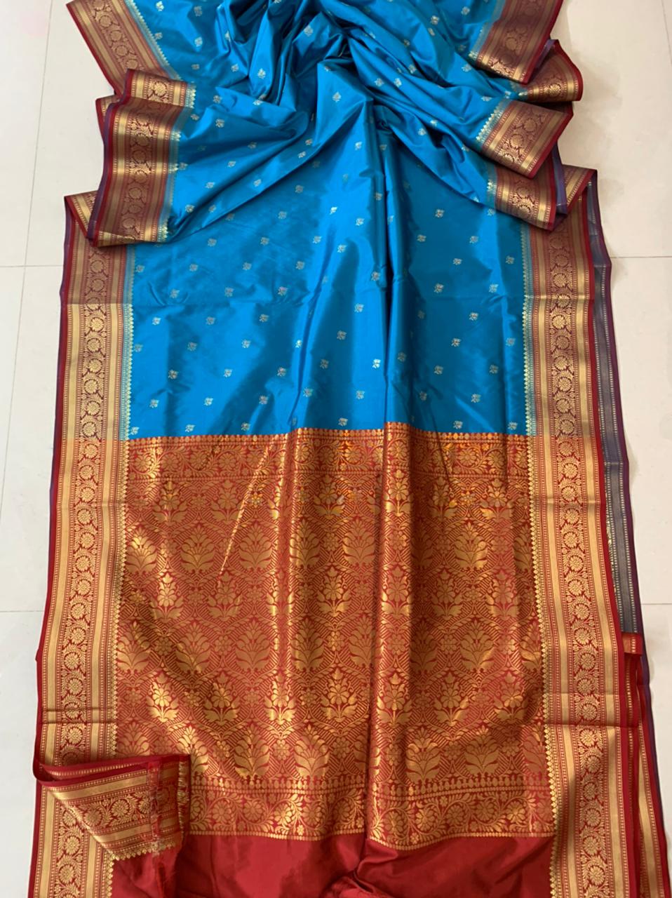 Banarasi Silk Saree In Blue,Upada Silk Saree,Silk Sarees Online