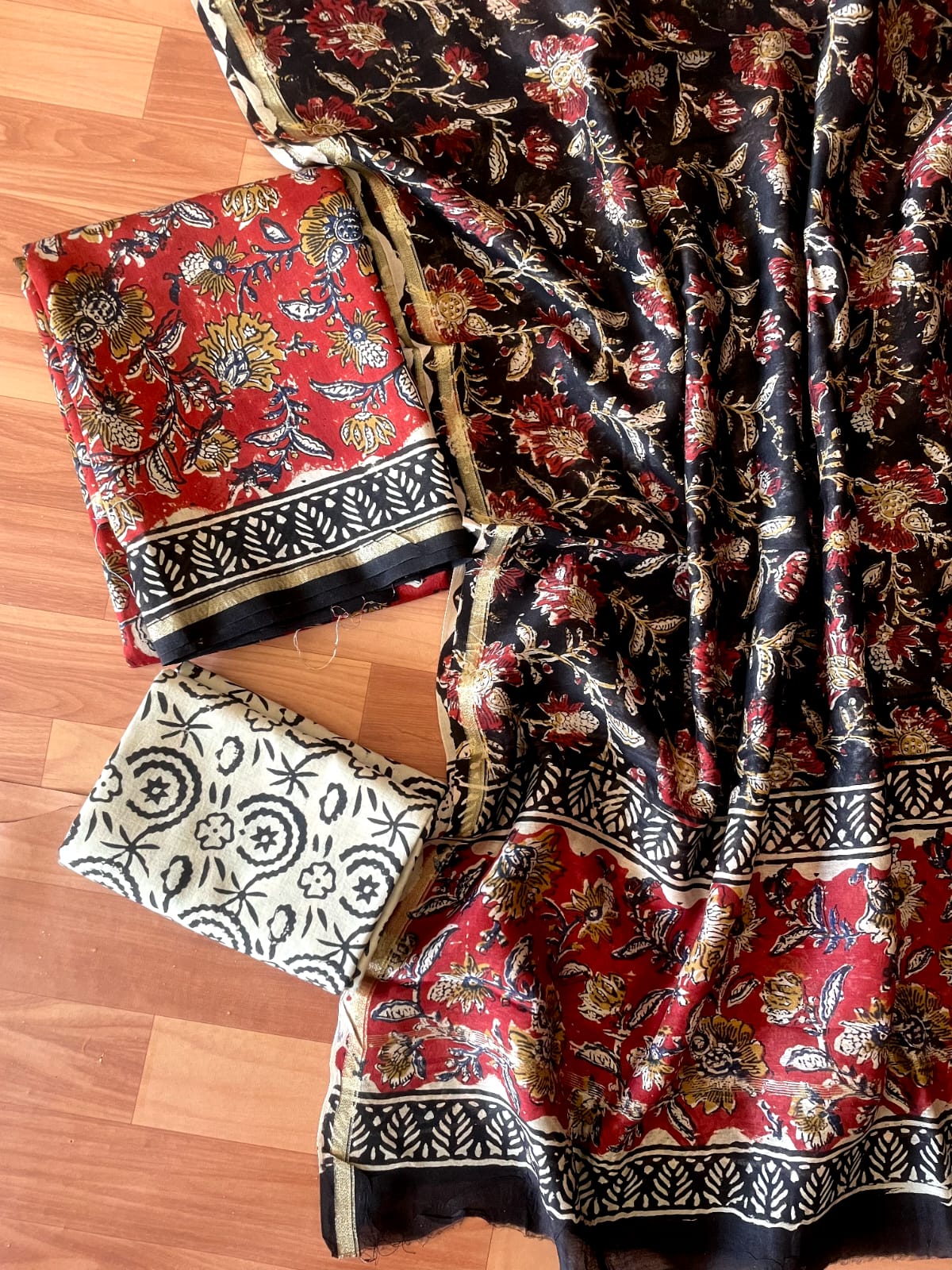 Ajrakh print chanderi suits