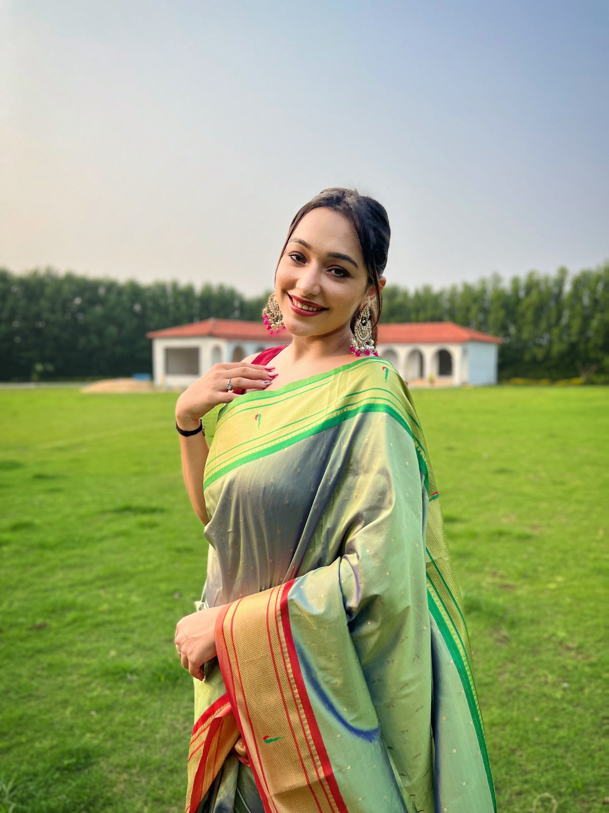 Green Paithani Silk Saree