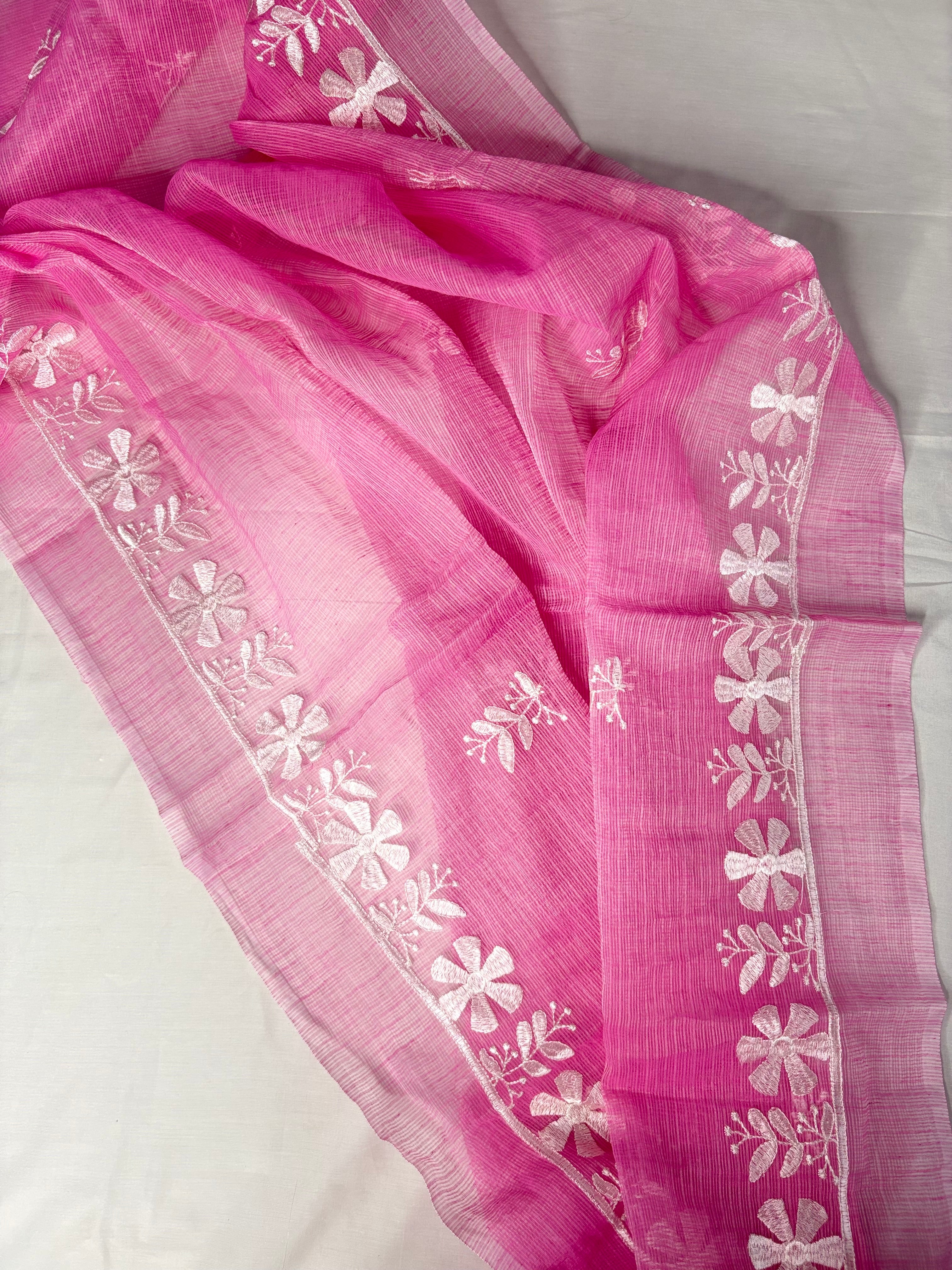 Rati- Kota Doriya Embroidery Work Suit In Pink