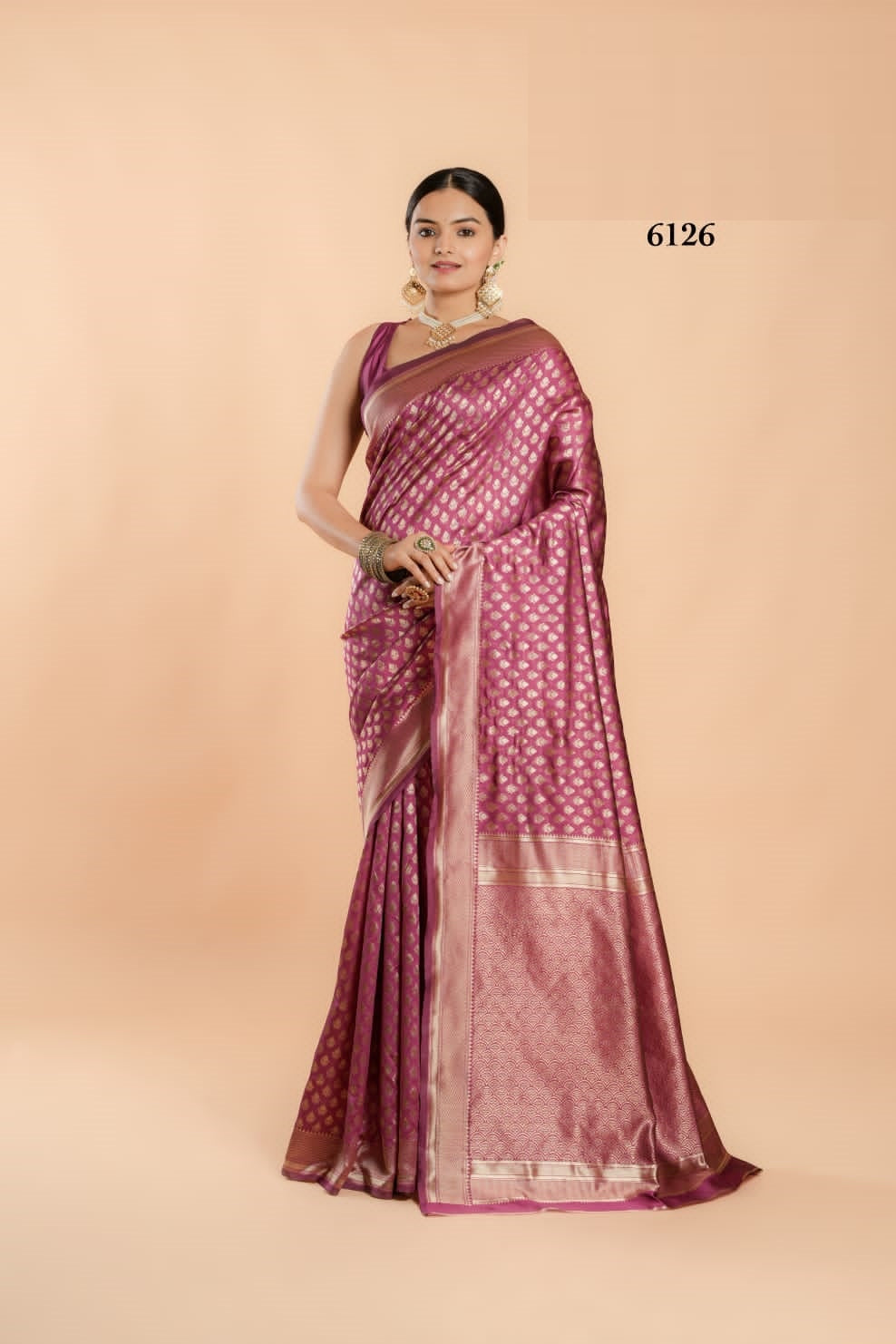 Pink cotton silk saree