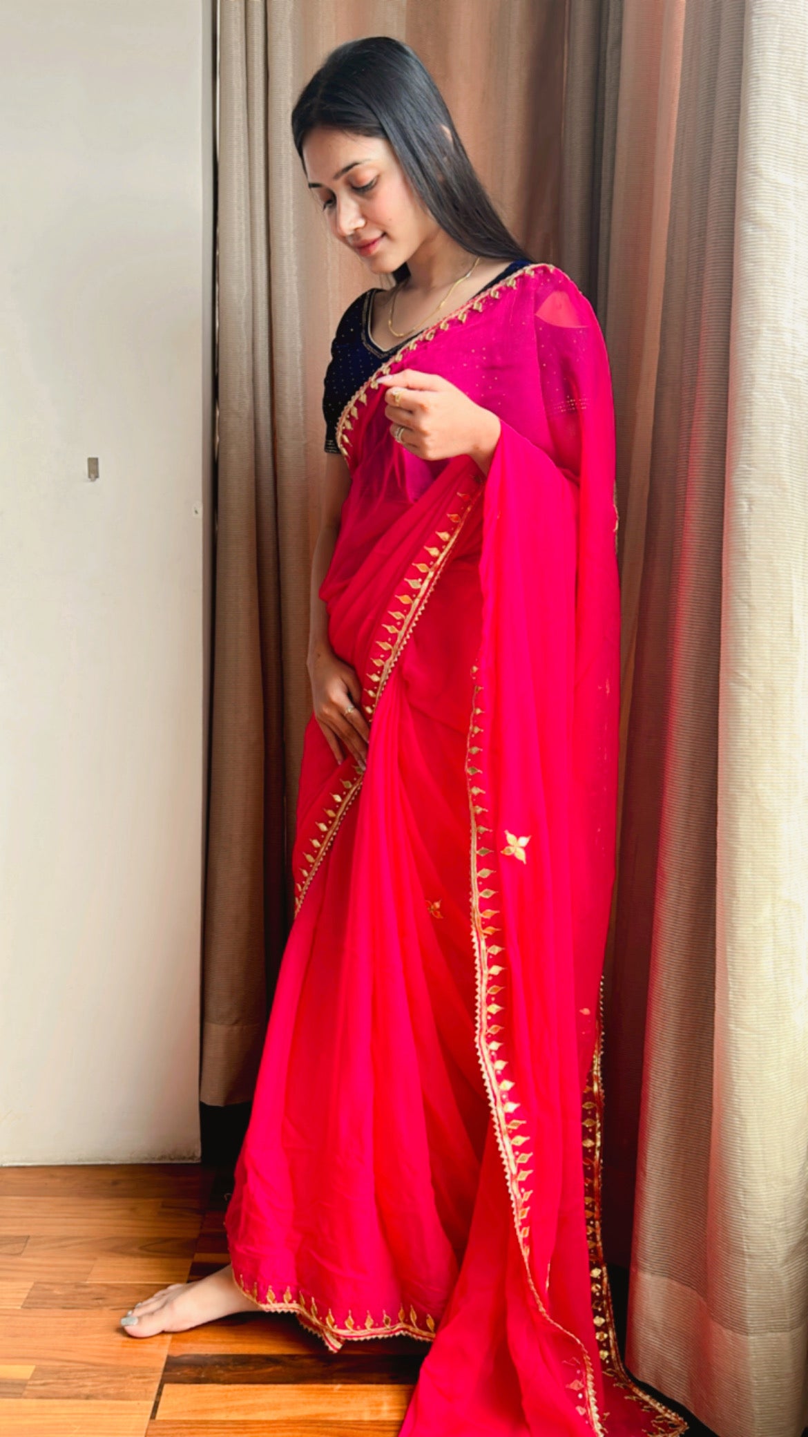 Designer Pink Gota Patti Saree|Buy Now Traditional Saree|Jhakhas