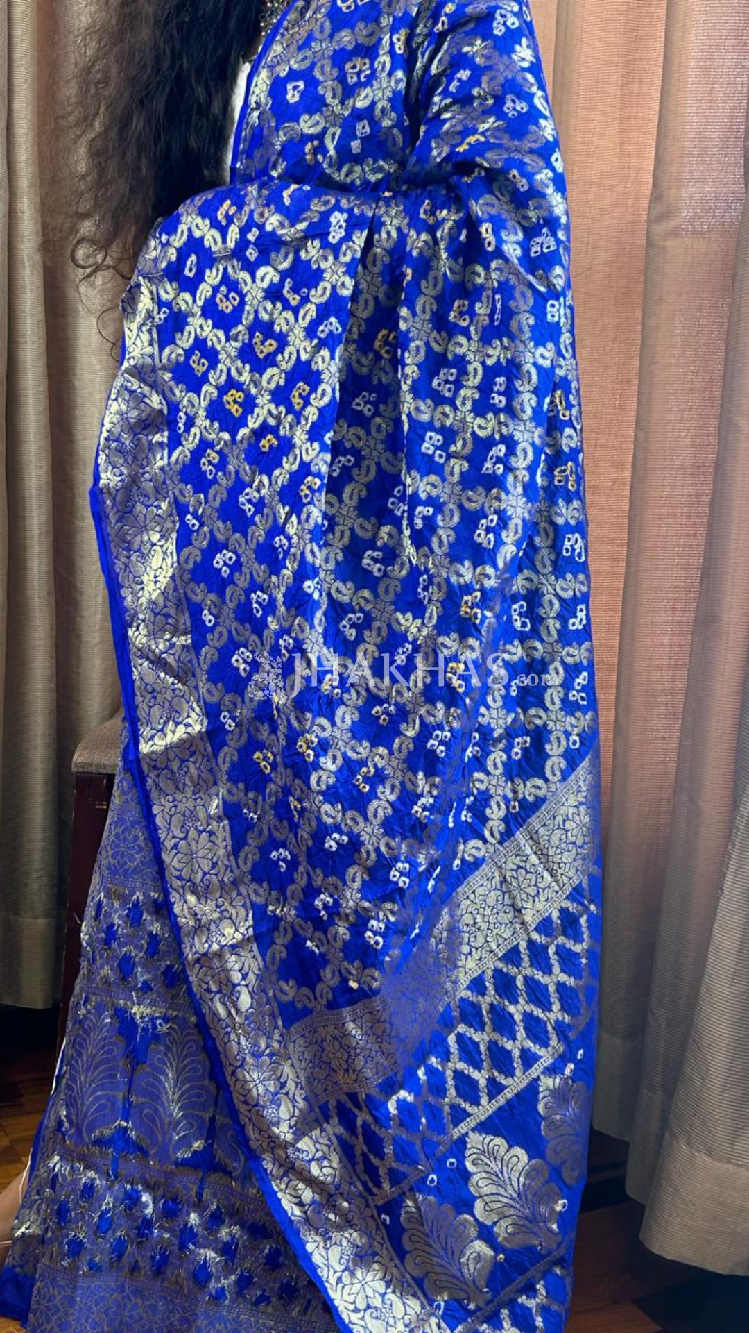 Soft Silk Sea blue ghatchola dupatta 