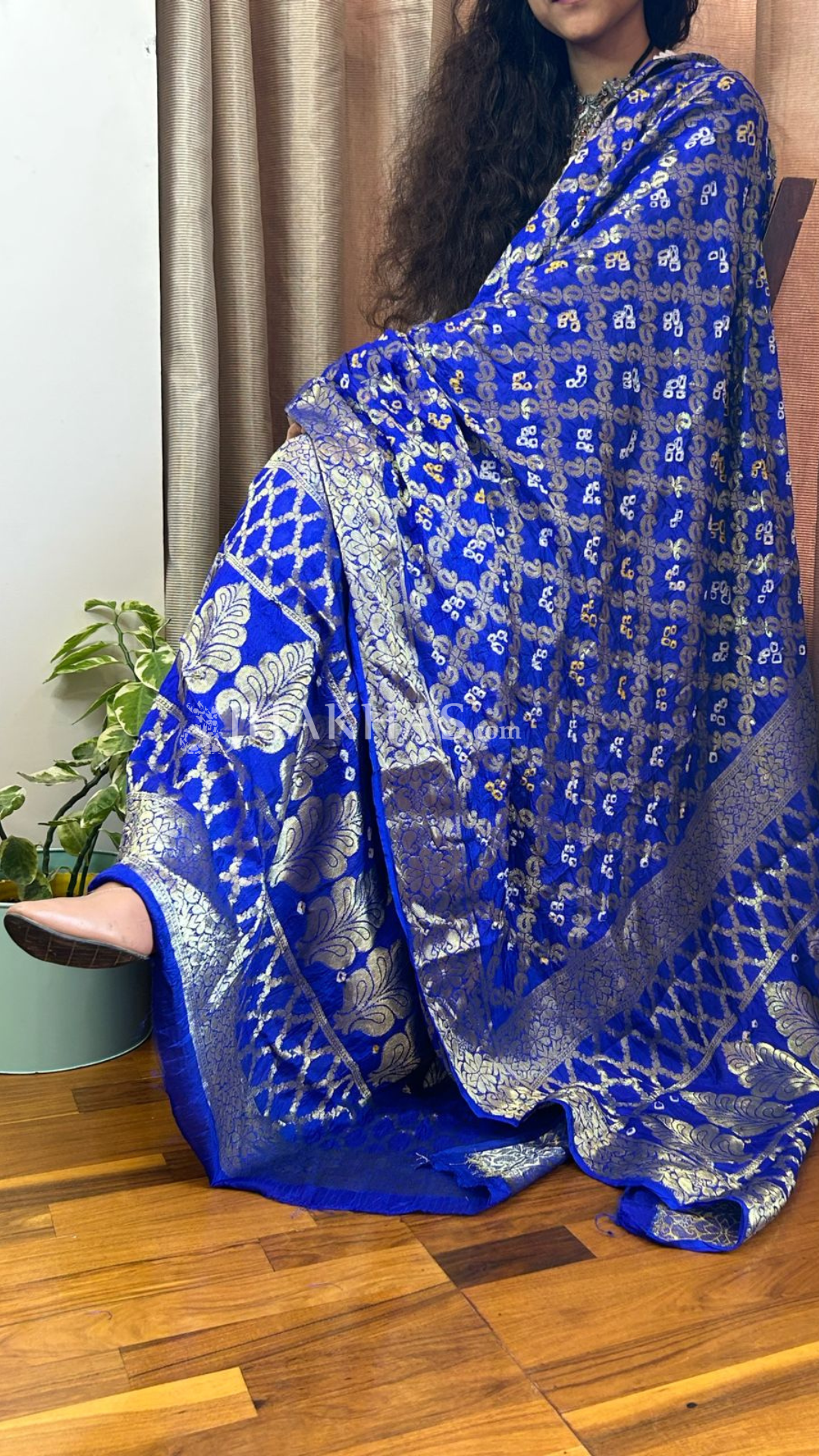 Sea blue soft silk banarasi ghatchola dupatta 