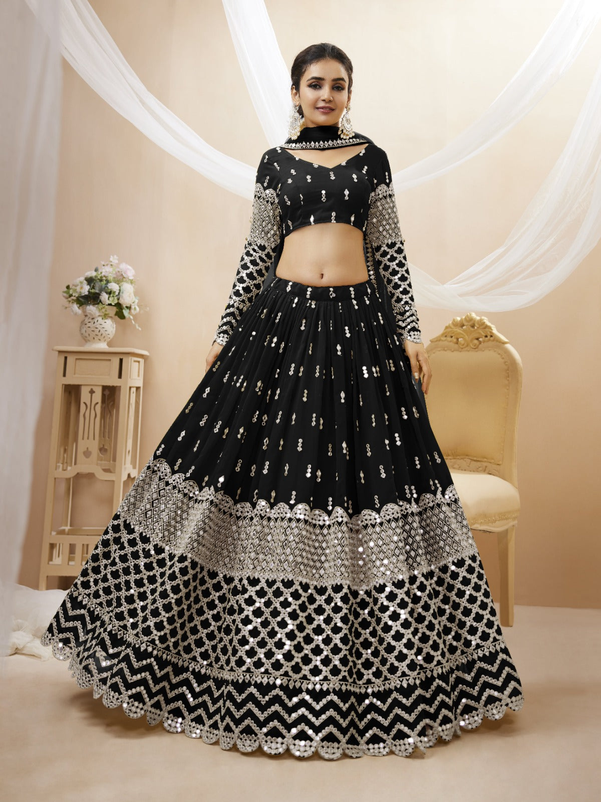 Latest White Embroidered Designer Wedding Lehenga Choli Design – Kaleendi