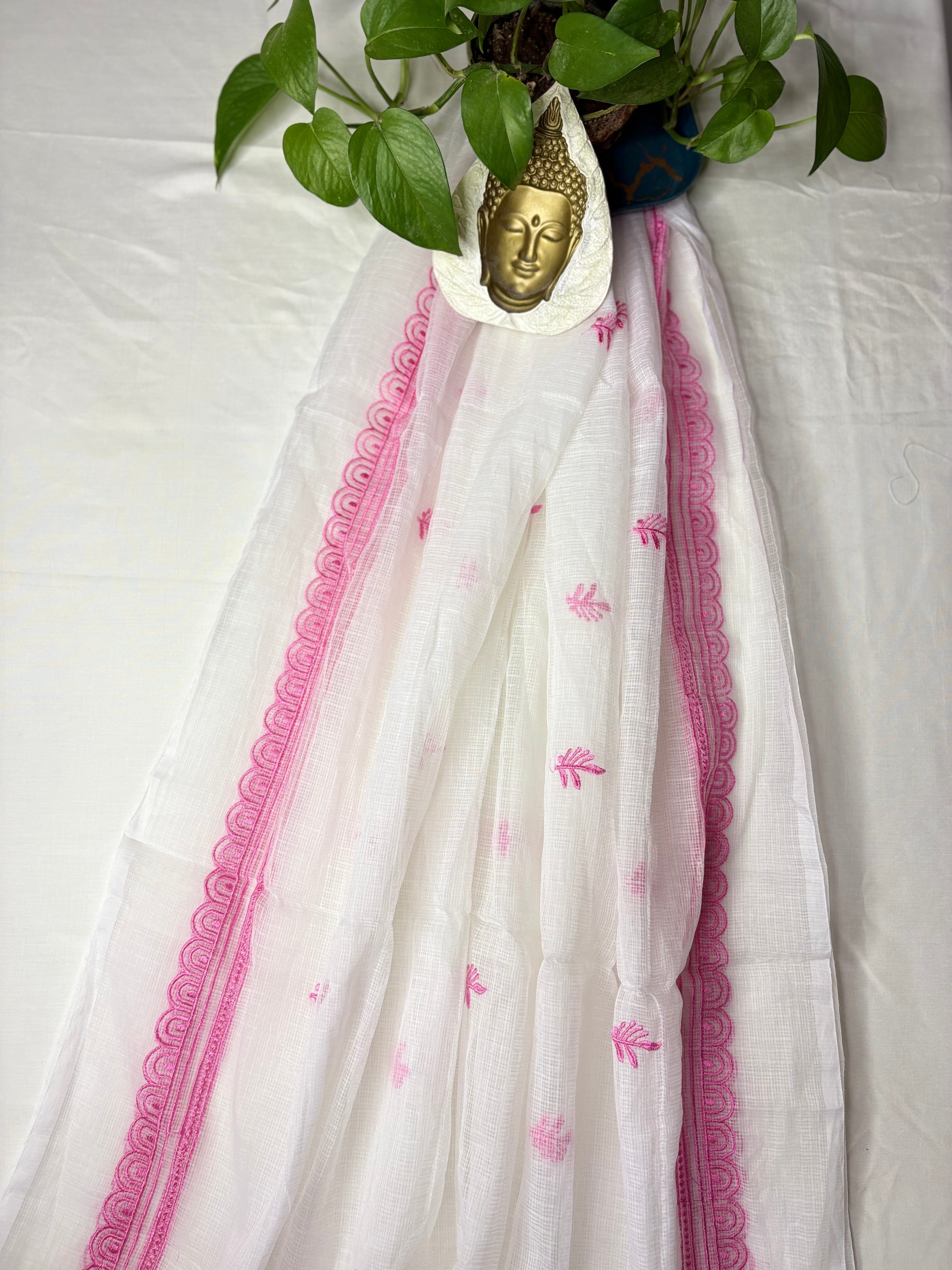 Pink Kota Doriya Embroidery Work Suit