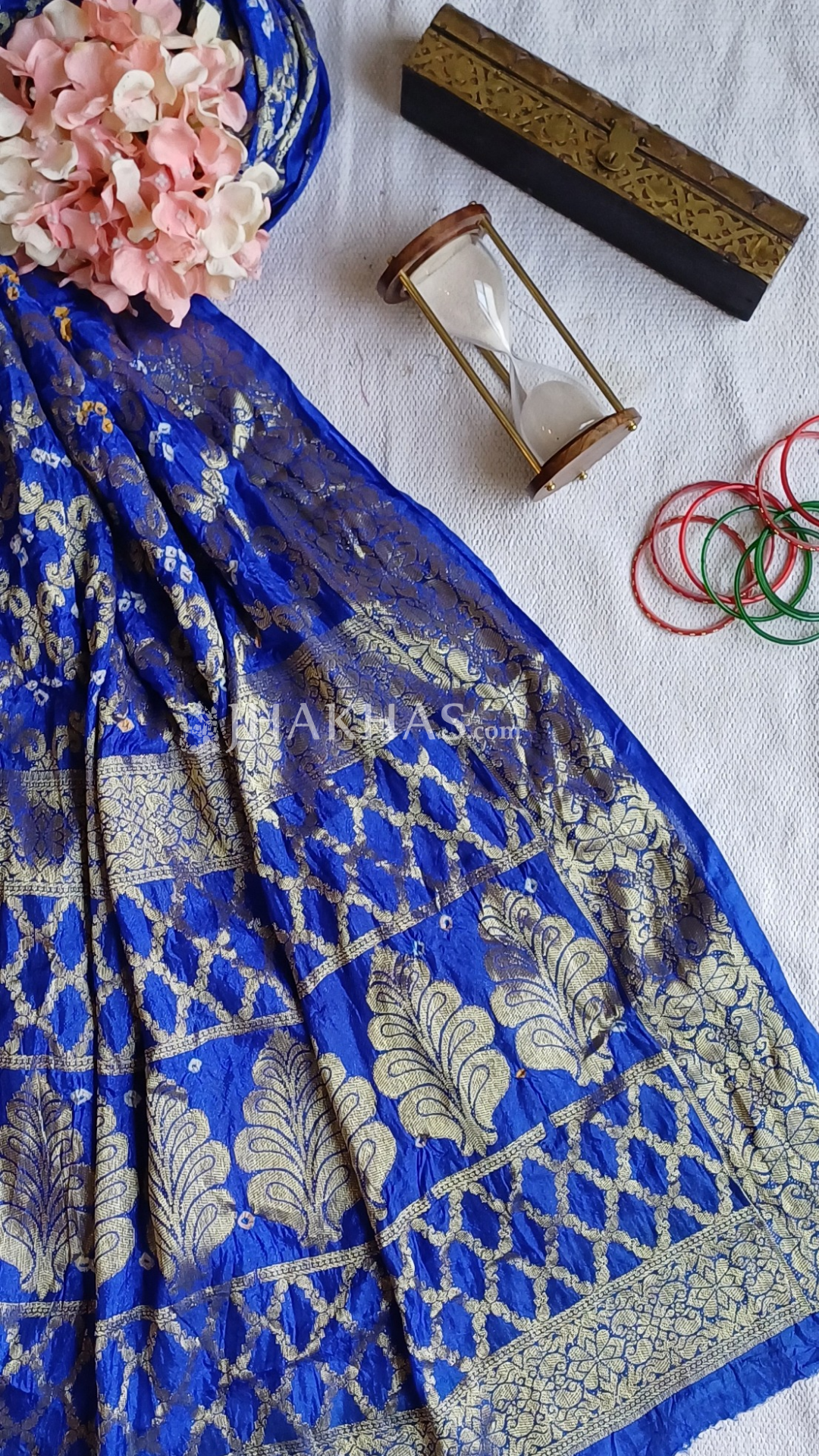 Sea Blue soft silk ghatchola dupatta 