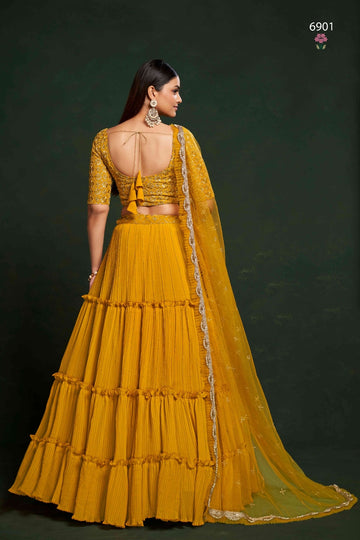 Shop Women's Stylish Trendy Yellow Lehenga Online.