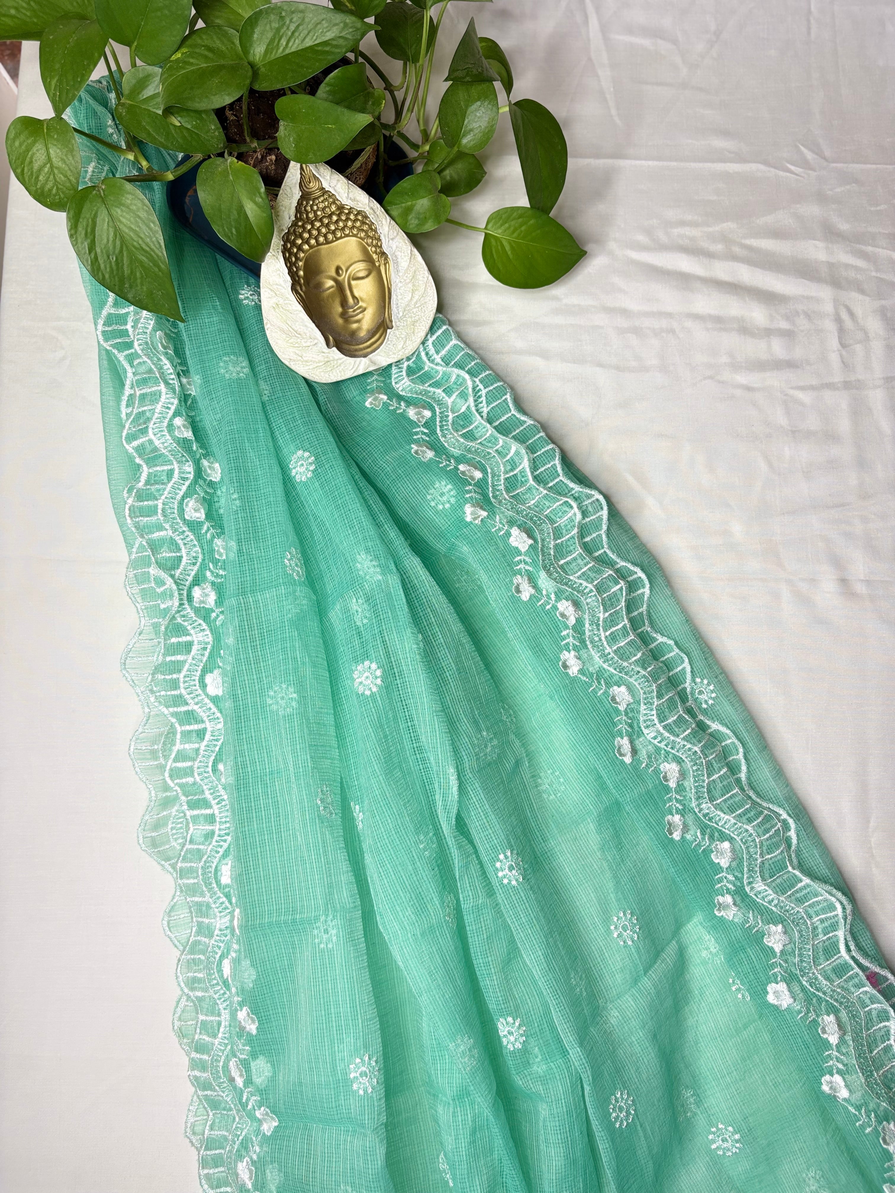 Anjani- Kota Doriya Embroidery Work Suit In Sky Blue